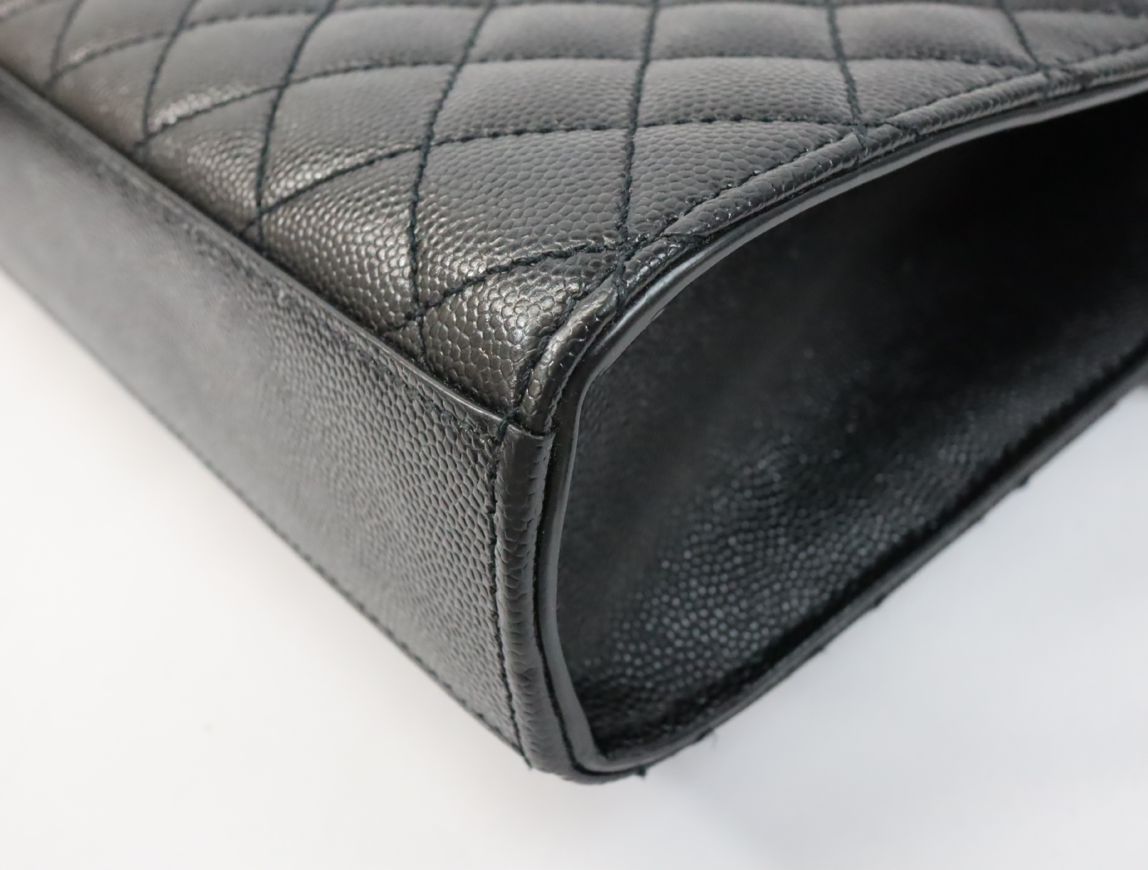 Envelope Leather Chain Shoulder Bag, Black, 600185 (Shoulder Bag) — view 9