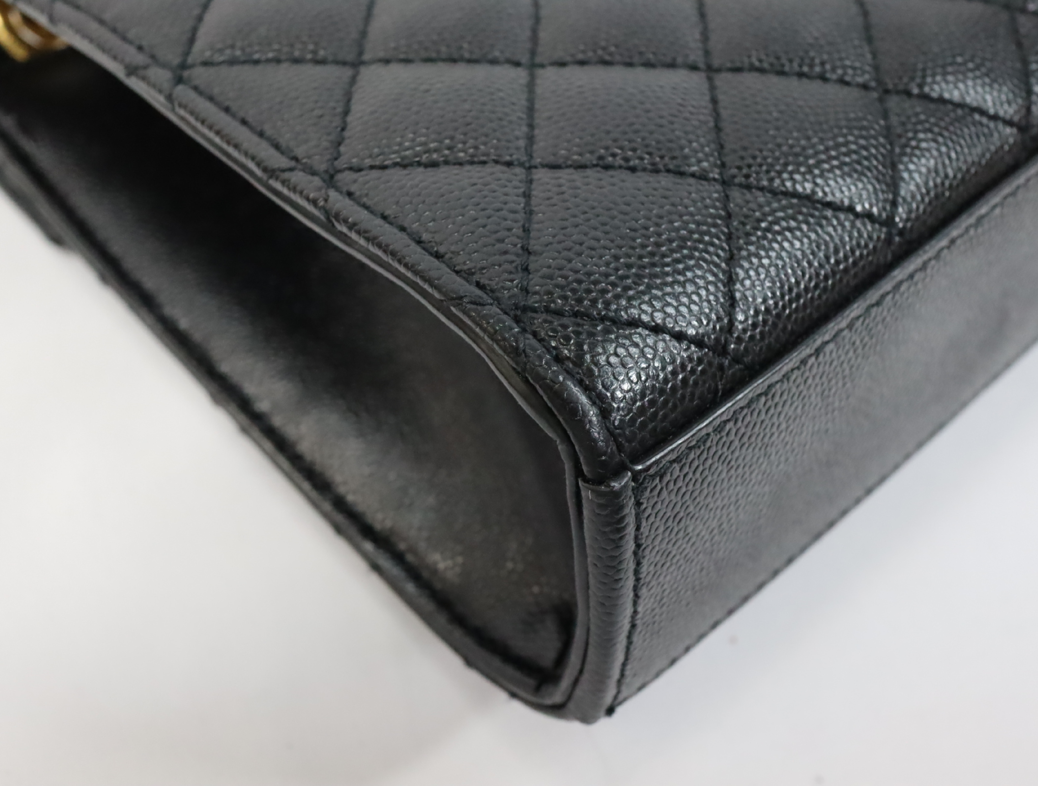 Envelope Leather Chain Shoulder Bag, Black, 600185 (Shoulder Bag) — view 10