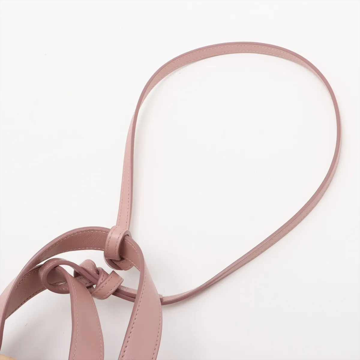 Triomphe Panier Raffia x Leather Basket Bag Beige x Pink — view 7