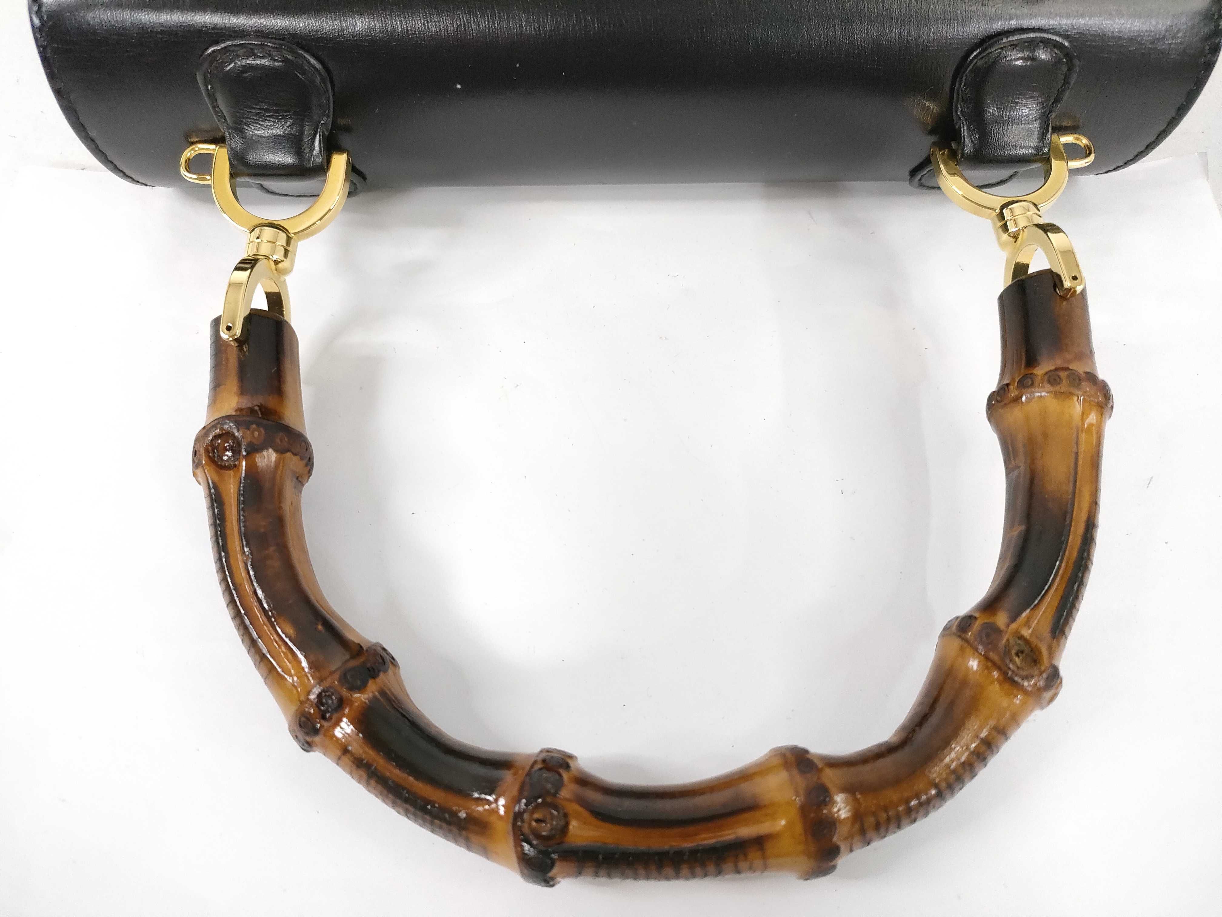 Bamboo Hand 2-way Black Handbag — view 3