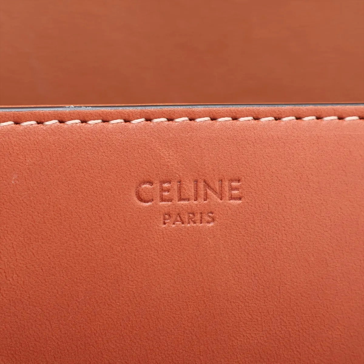 Triomphe Leather Shoulder Bag, Brown — view 8