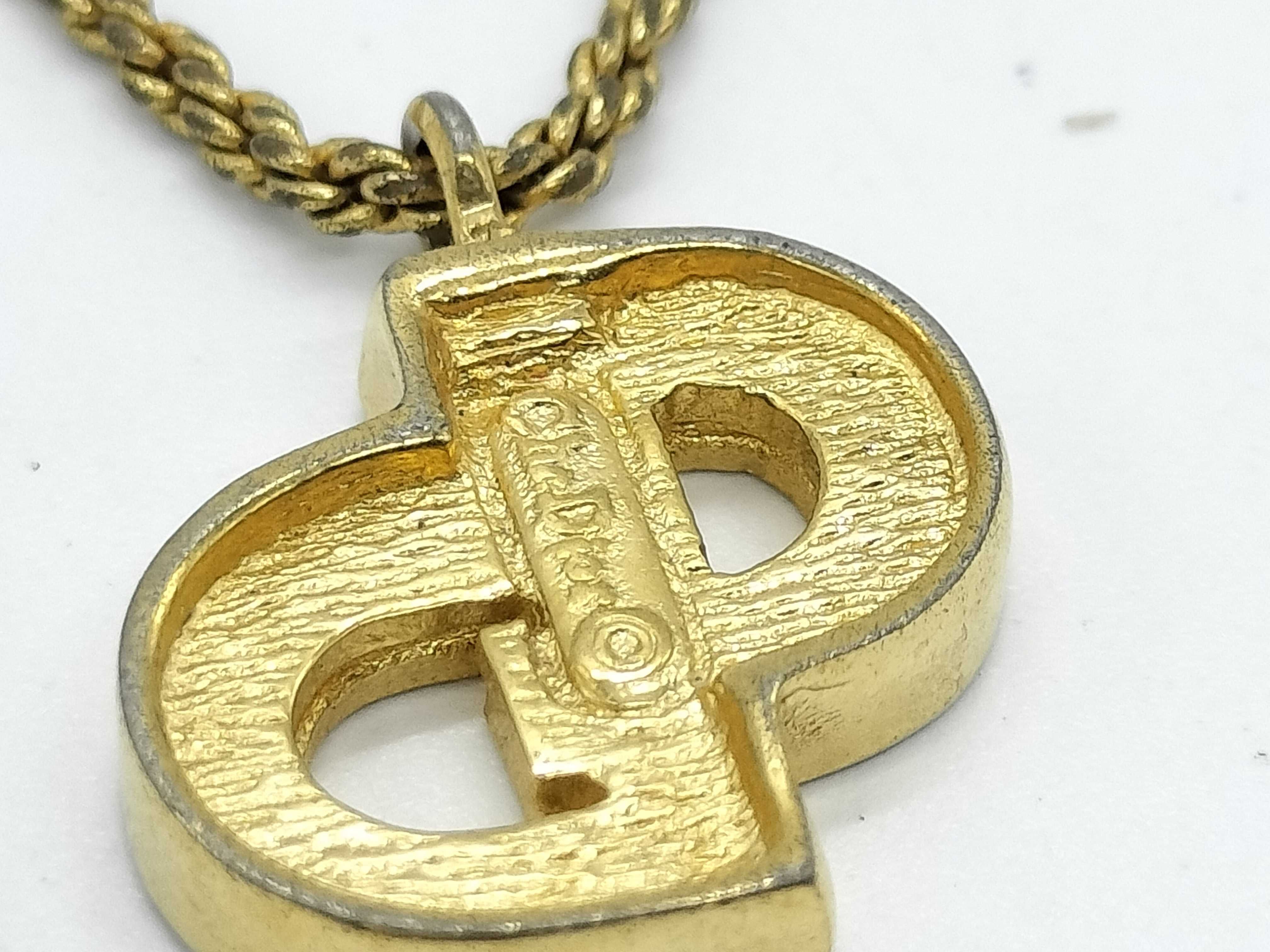 CD Logo Necklace with Rhinestones — view 4
