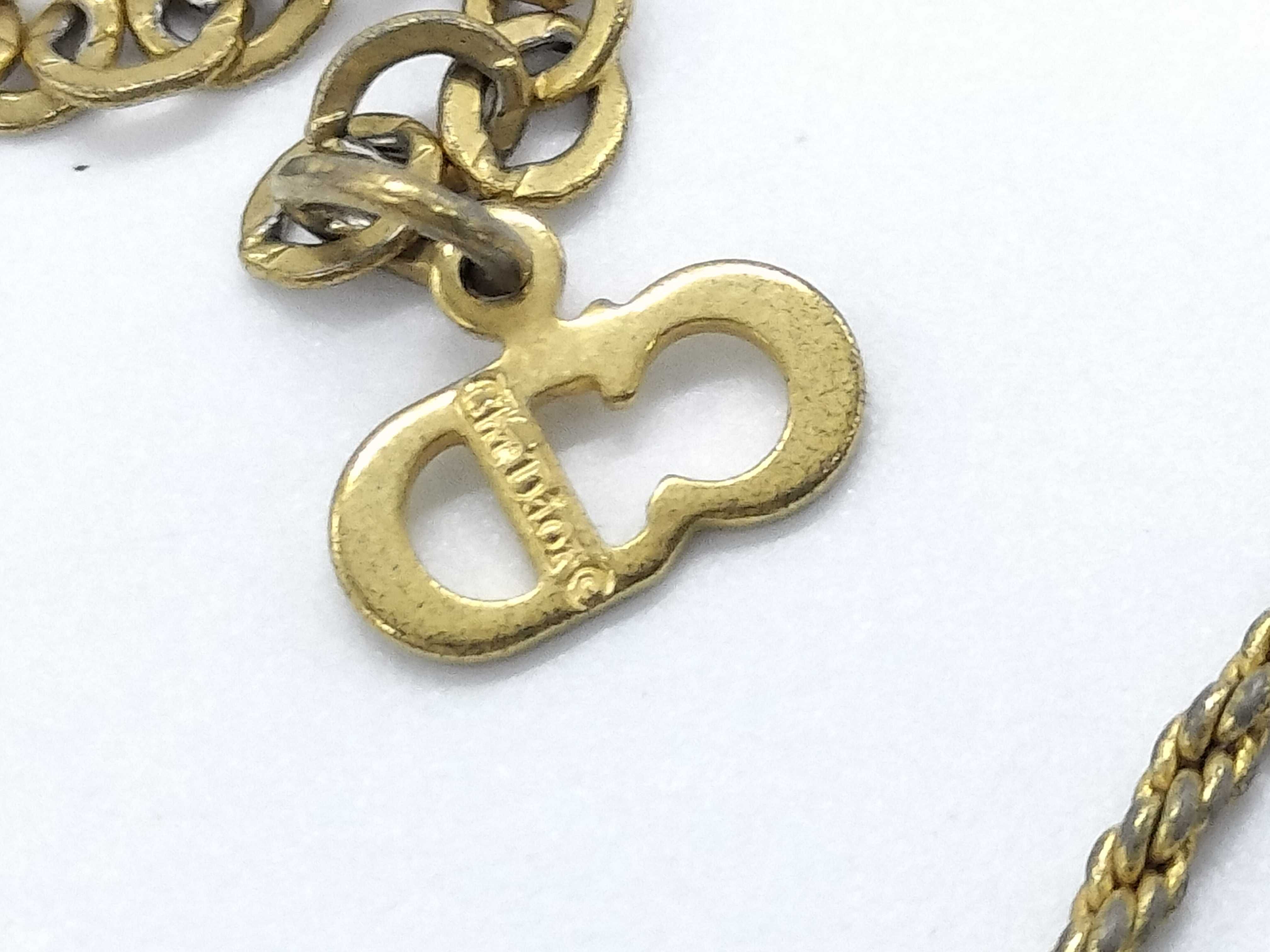 CD Logo Necklace with Rhinestones — view 5