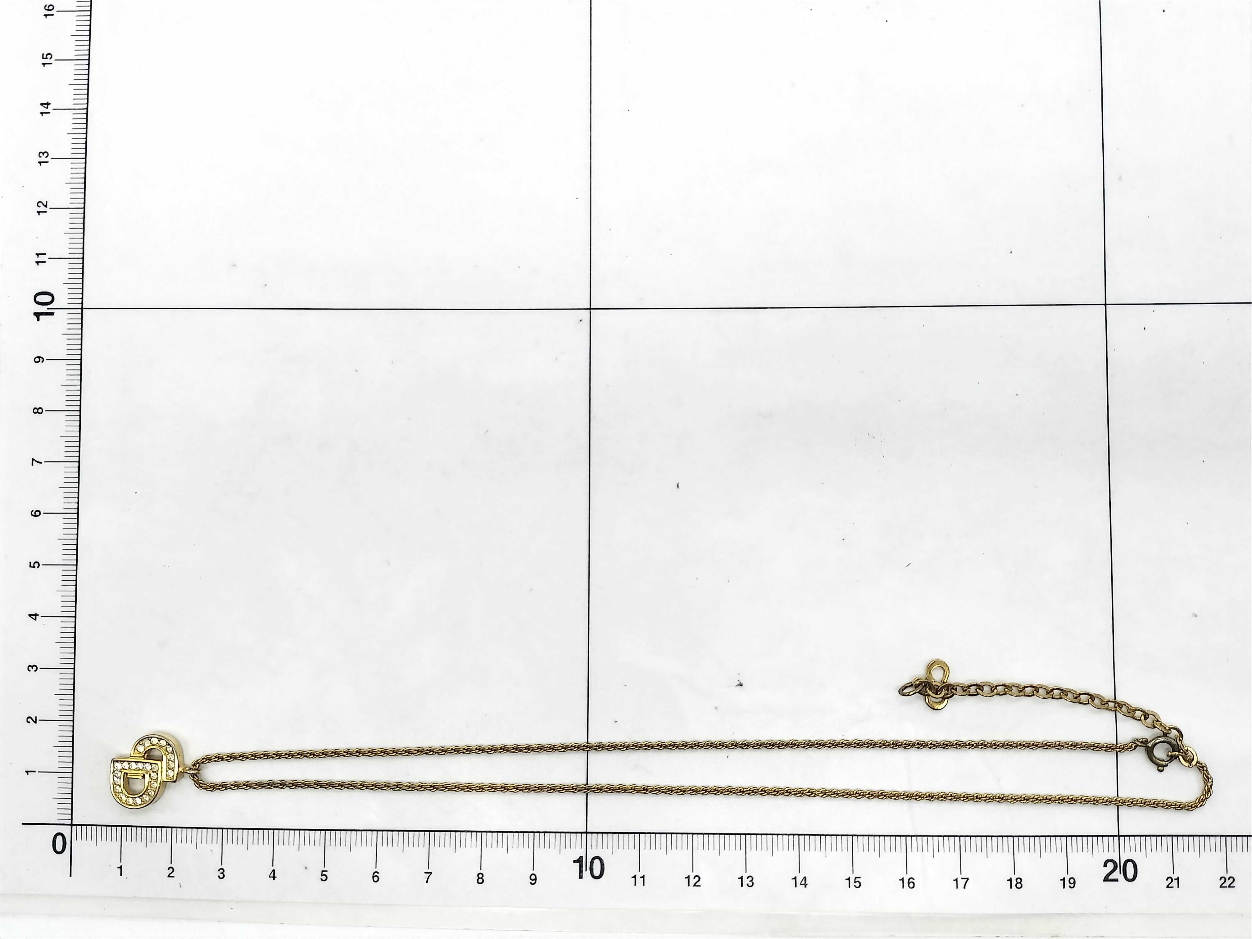 CD Logo Necklace with Rhinestones — view 8