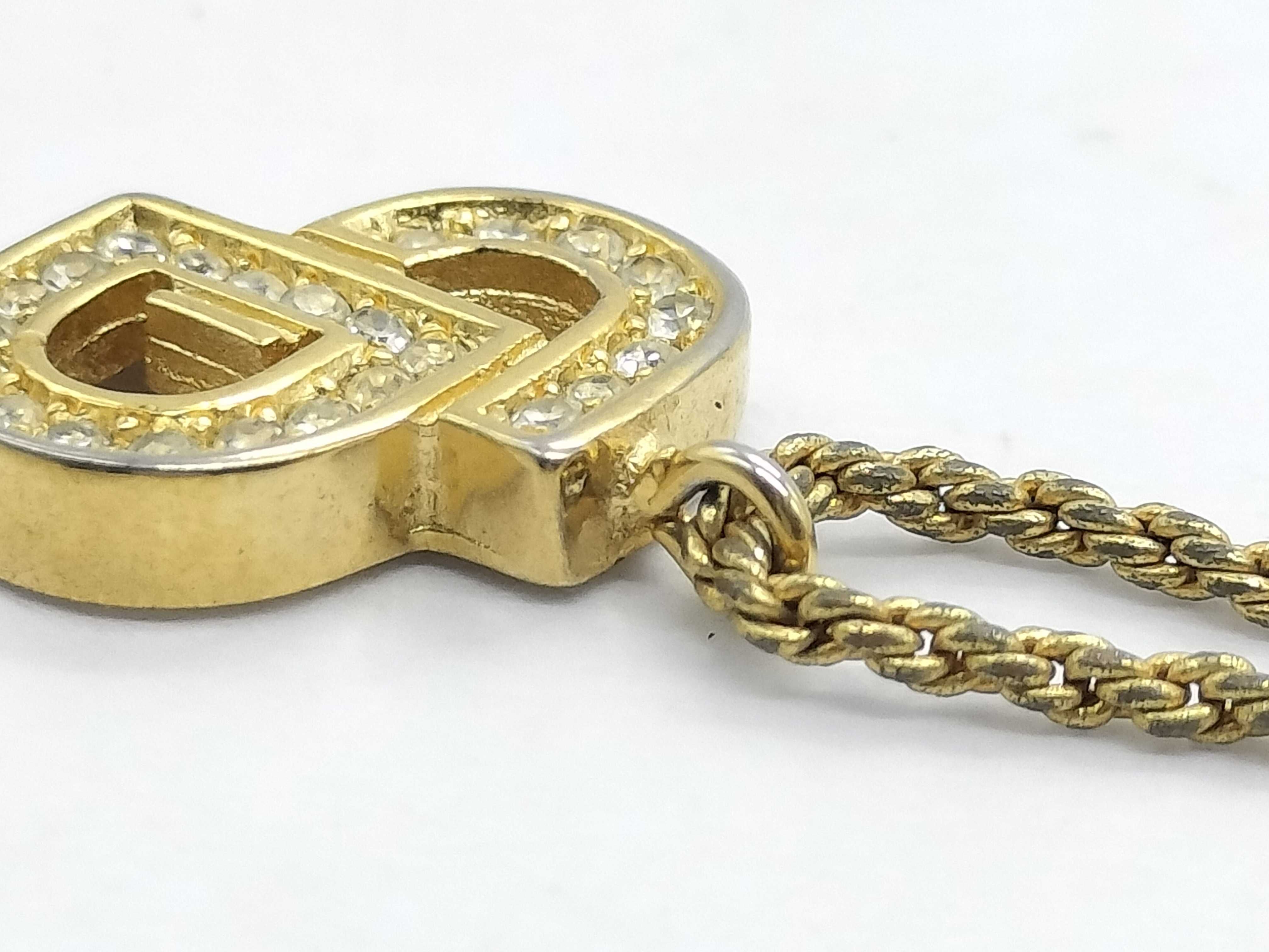 CD Logo Necklace with Rhinestones — view 9