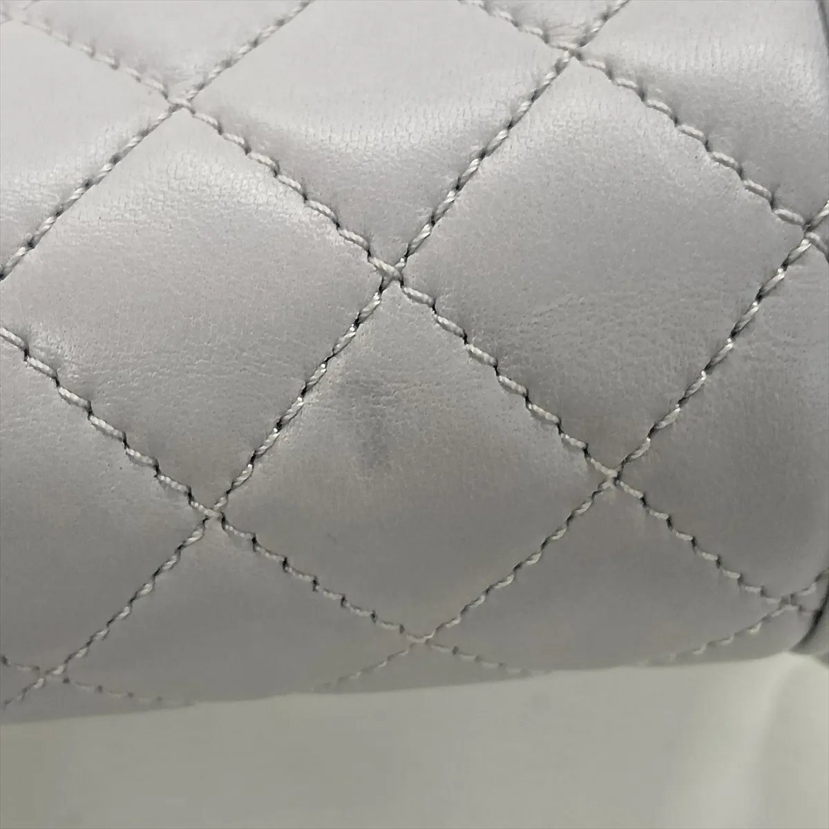 Boy Chanel 28 Large Lambskin Chain Shoulder Bag, Gray, Silver Hardware, 25102555, Serial Number 25-series, A92193 — view 12