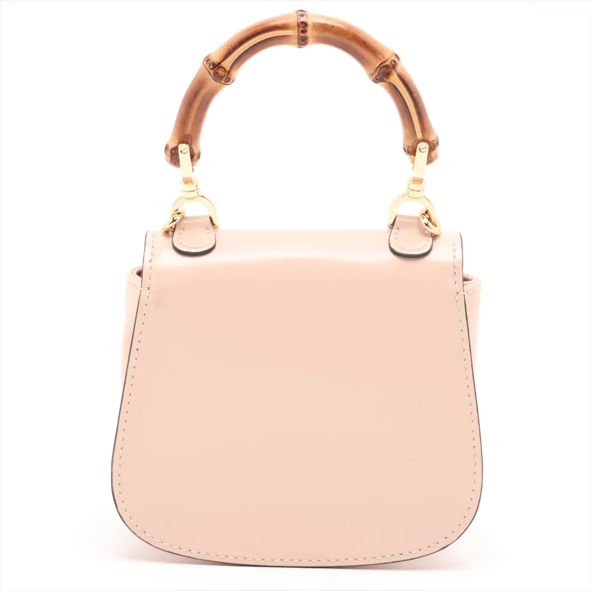 Bamboo Leather 2-Way Handbag, Pink, 760246 — view 2