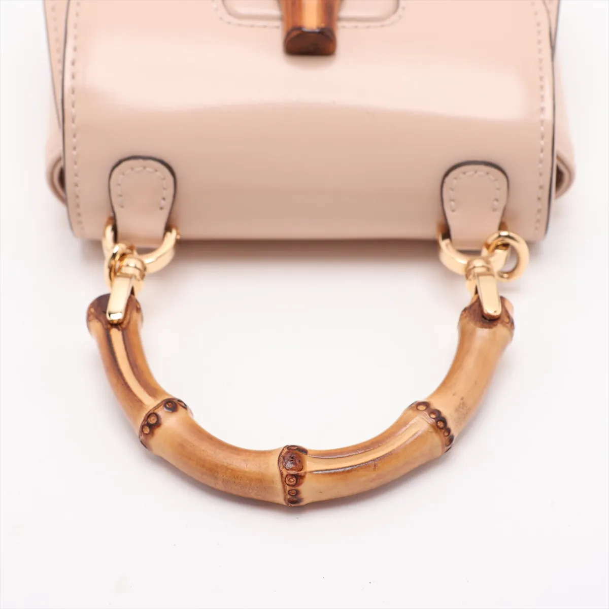 Bamboo Leather 2-Way Handbag, Pink, 760246 — view 5