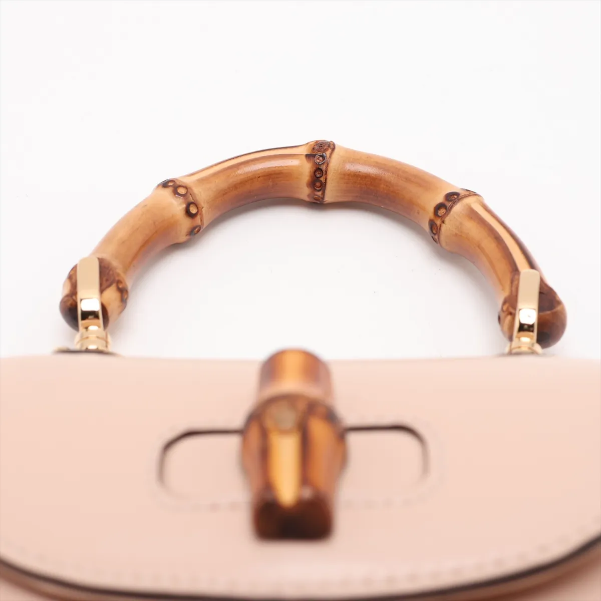 Bamboo Leather 2-Way Handbag, Pink, 760246 — view 6