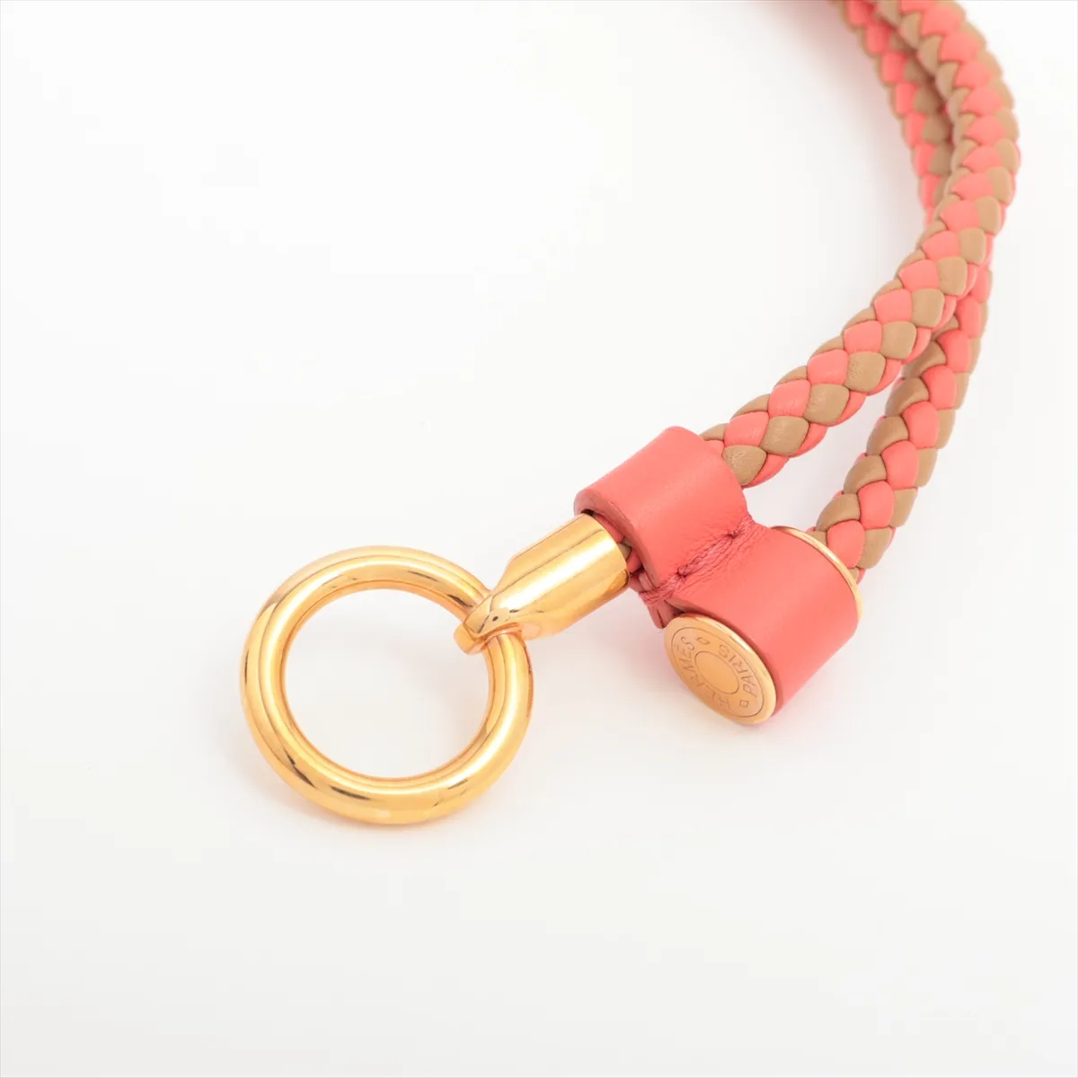 Glenan Belt, Leather, Pink x Brown. Shows signs of wear, — view 3