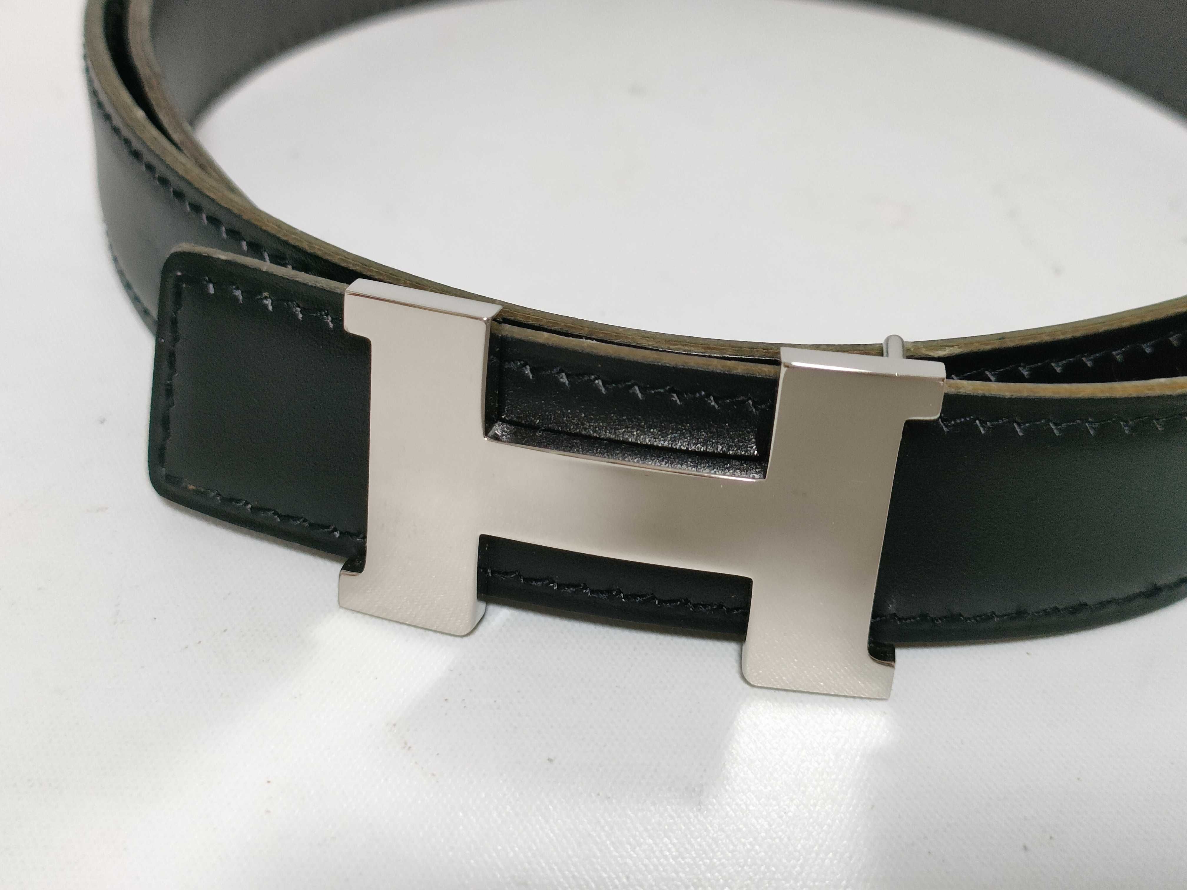 Mini Constance H-belt 75 Leather x Metal Black x Gray Belt — view 2