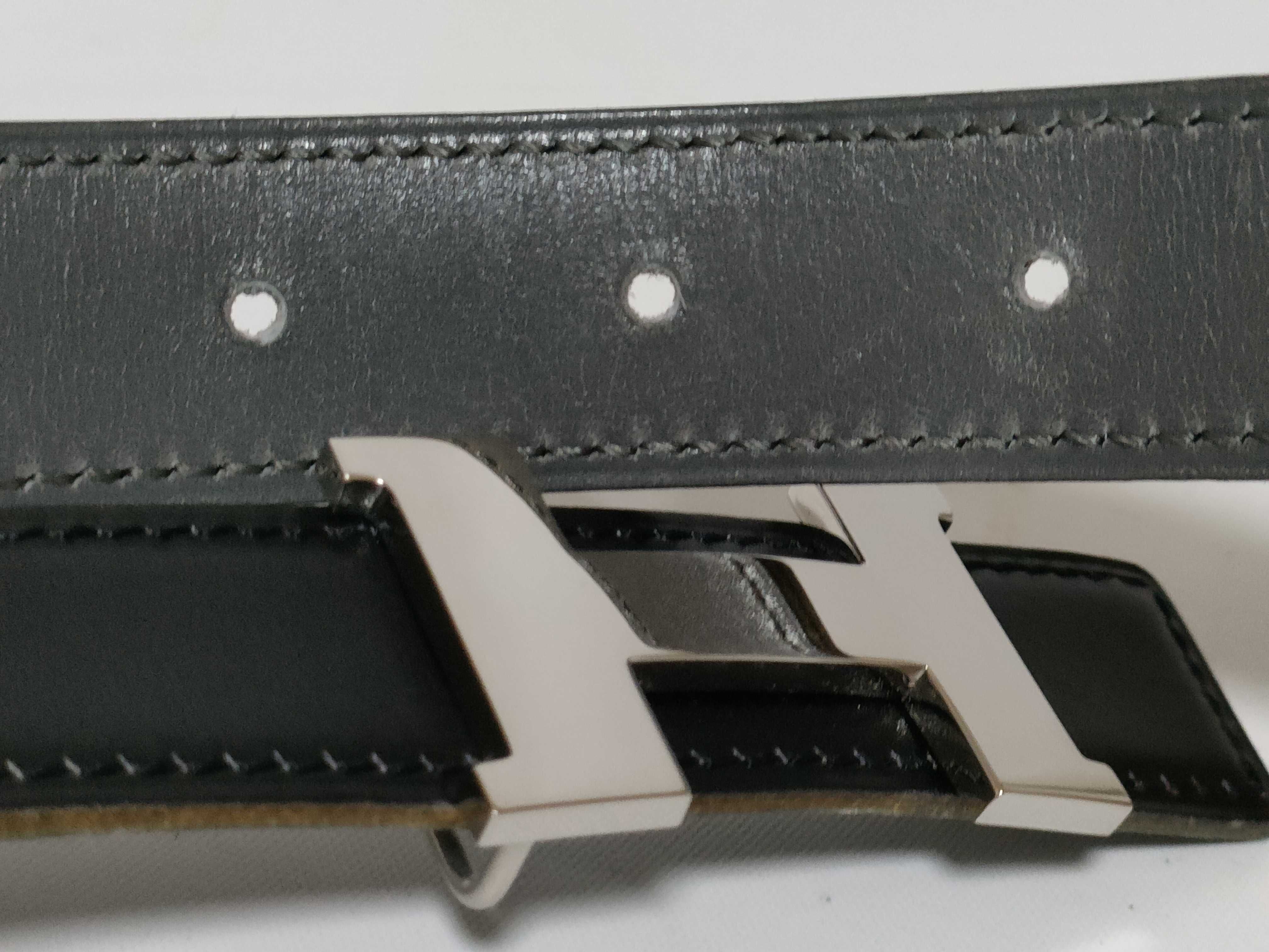 Mini Constance H-belt 75 Leather x Metal Black x Gray Belt — view 5