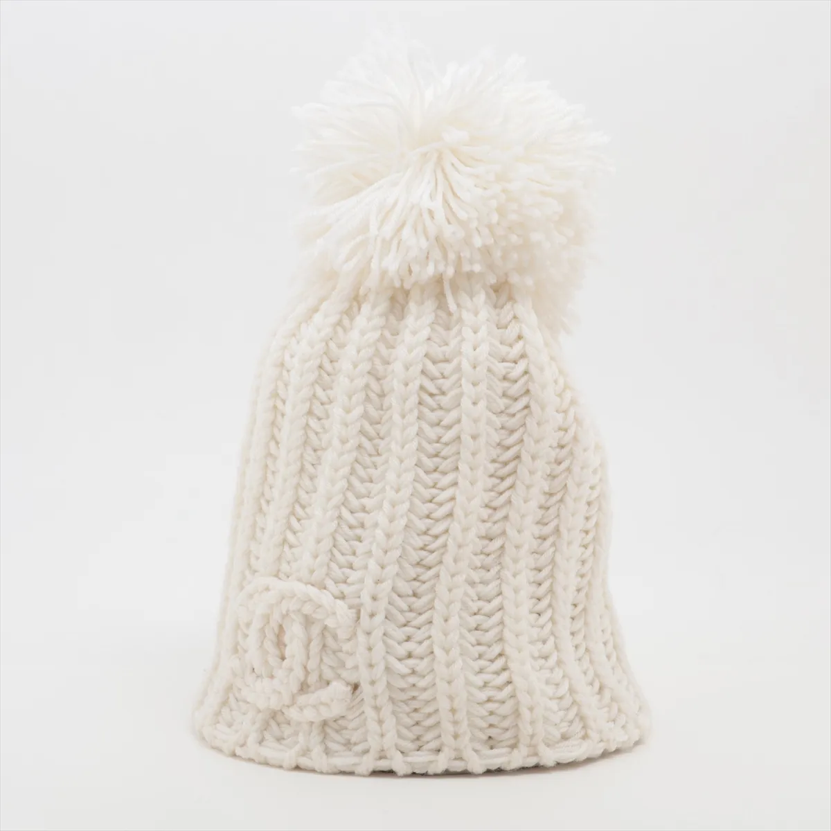 Coco Mark knit cap, wool, white, worn,