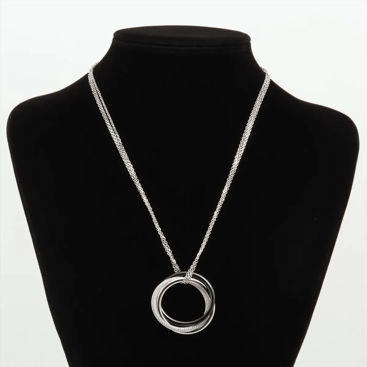 Trinity Diamond Necklace 750(WG) x Ceramic 27.4g XT0969 Stone — view 5