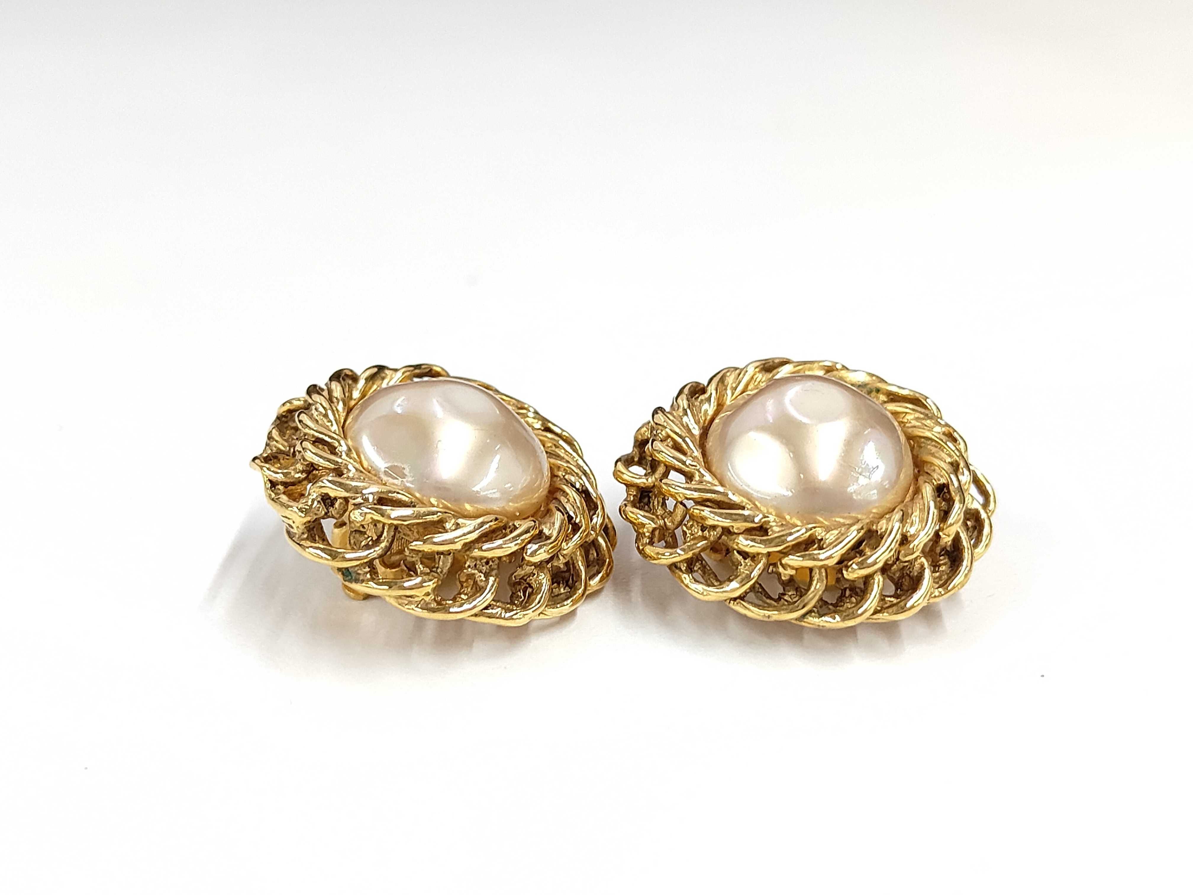earrings, pearl and gold earrings — view 2