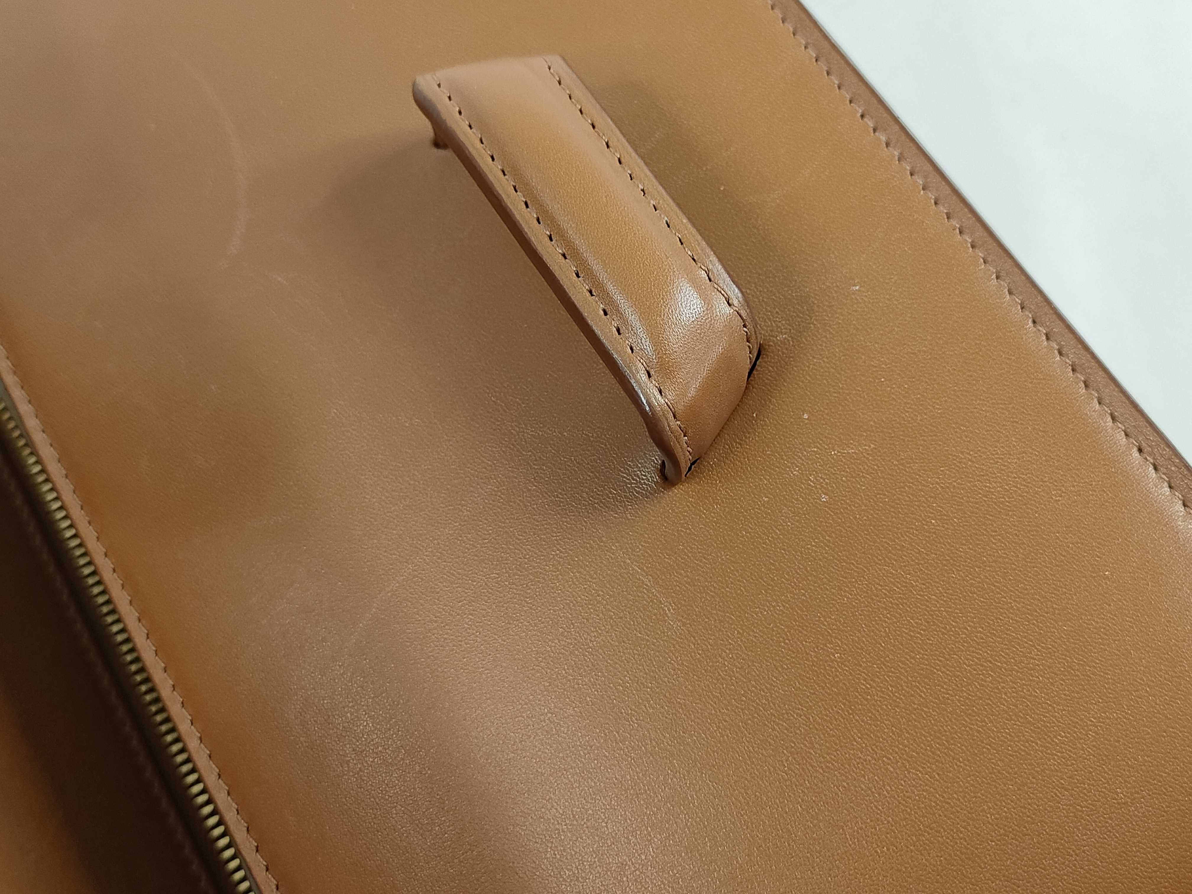 Barcelona Leather Shoulder Bag, Brown — view 14
