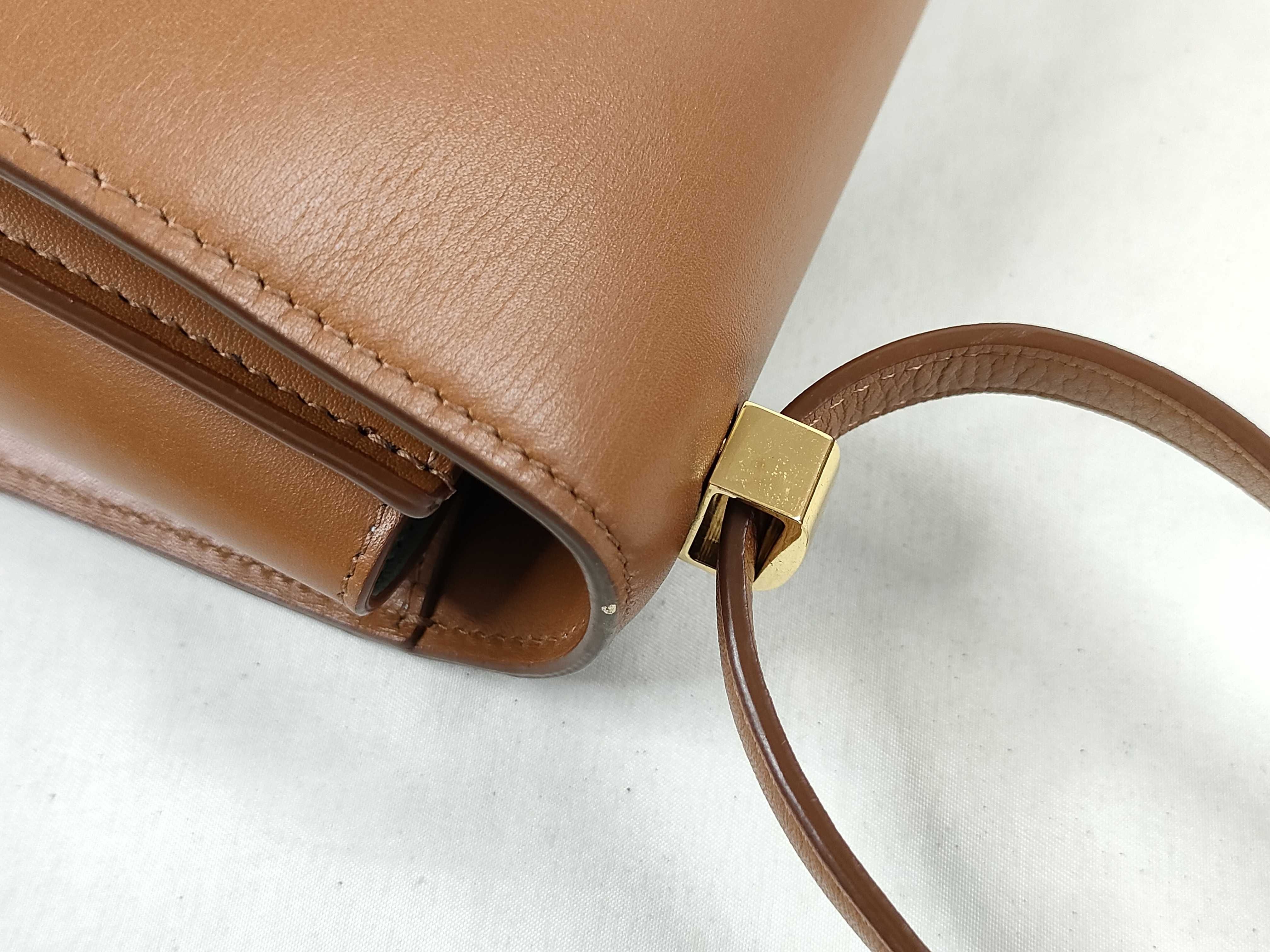 Barcelona Leather Shoulder Bag, Brown — view 5