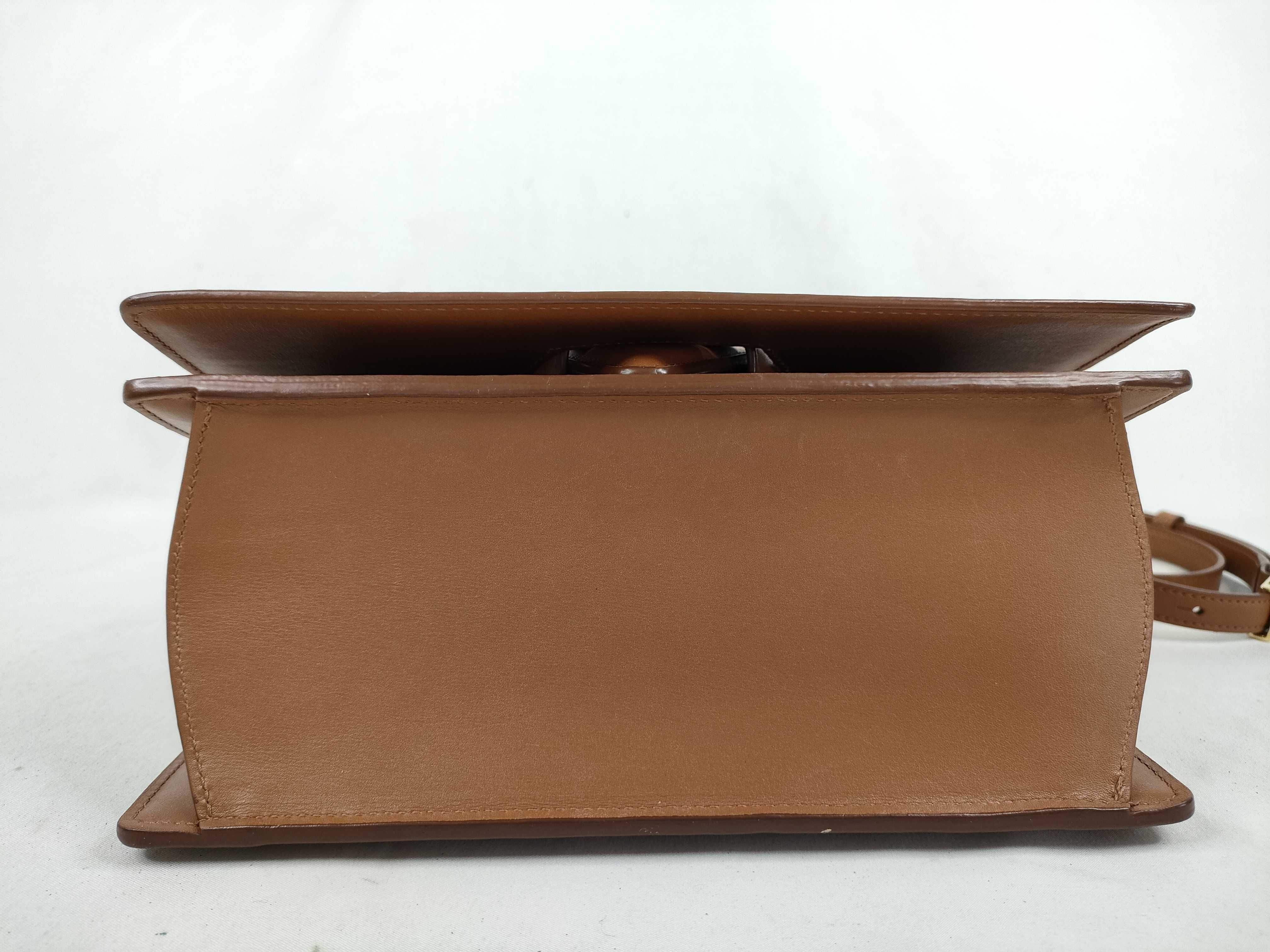Barcelona Leather Shoulder Bag, Brown — view 7