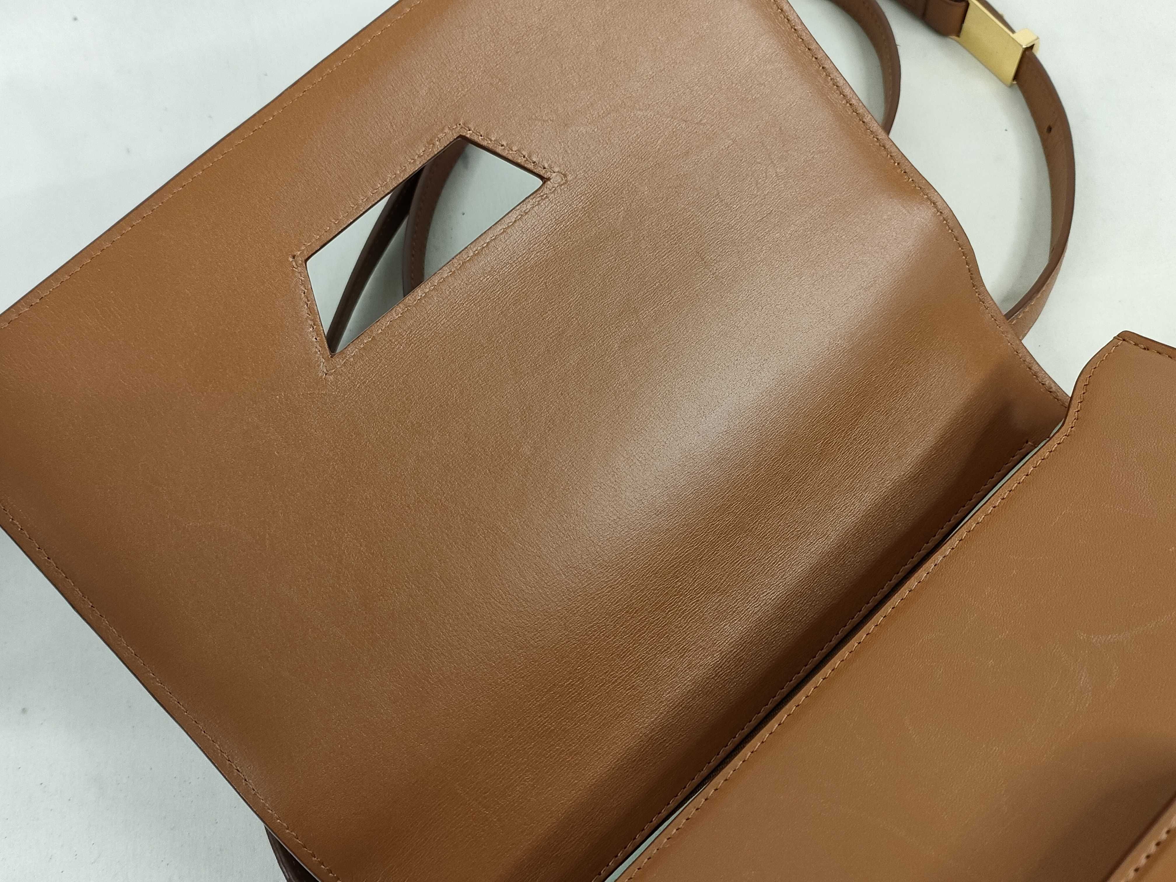 Barcelona Leather Shoulder Bag, Brown — view 8