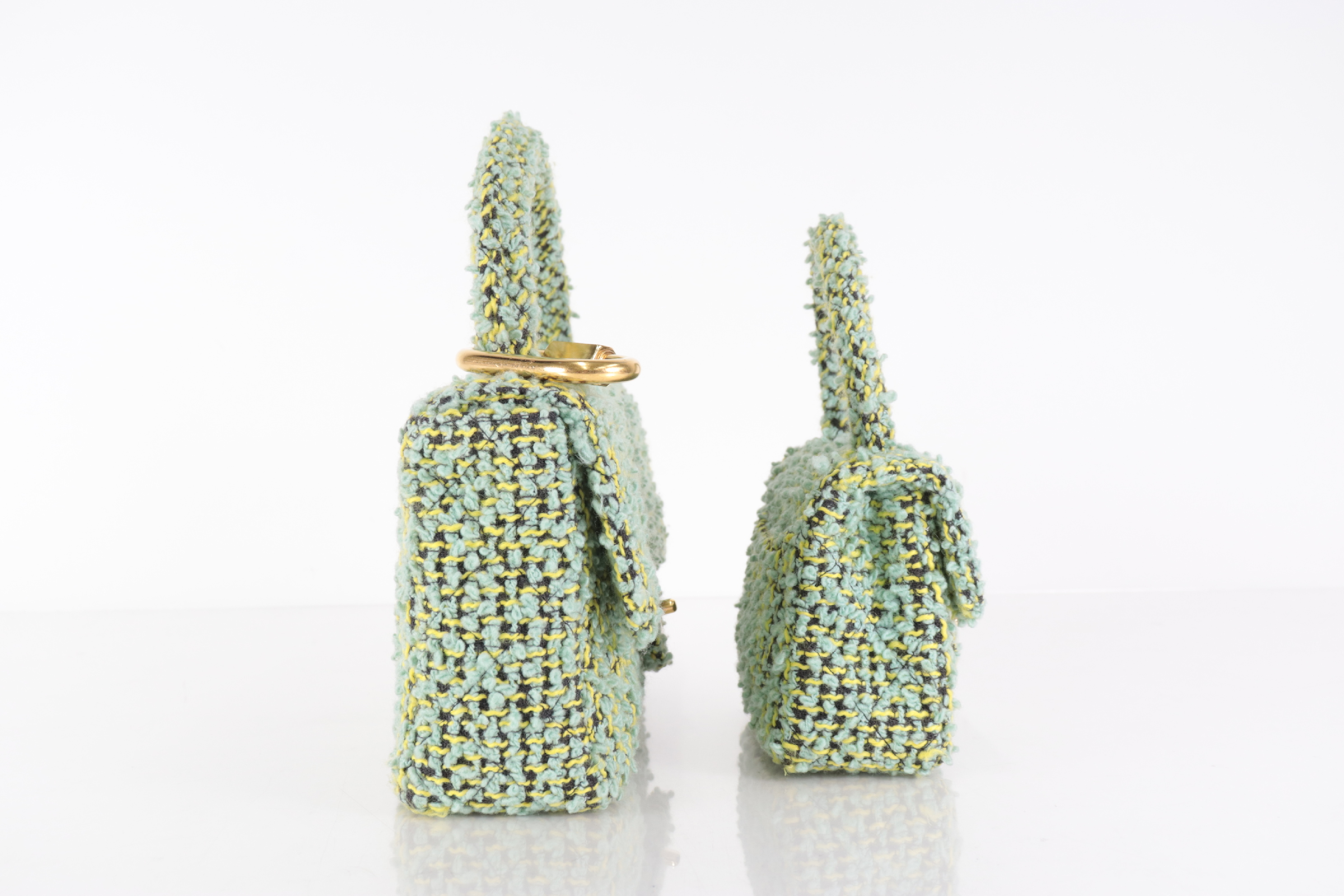 Tweed Parent-Child Bag, Green, Series 2, Handbag — view 4