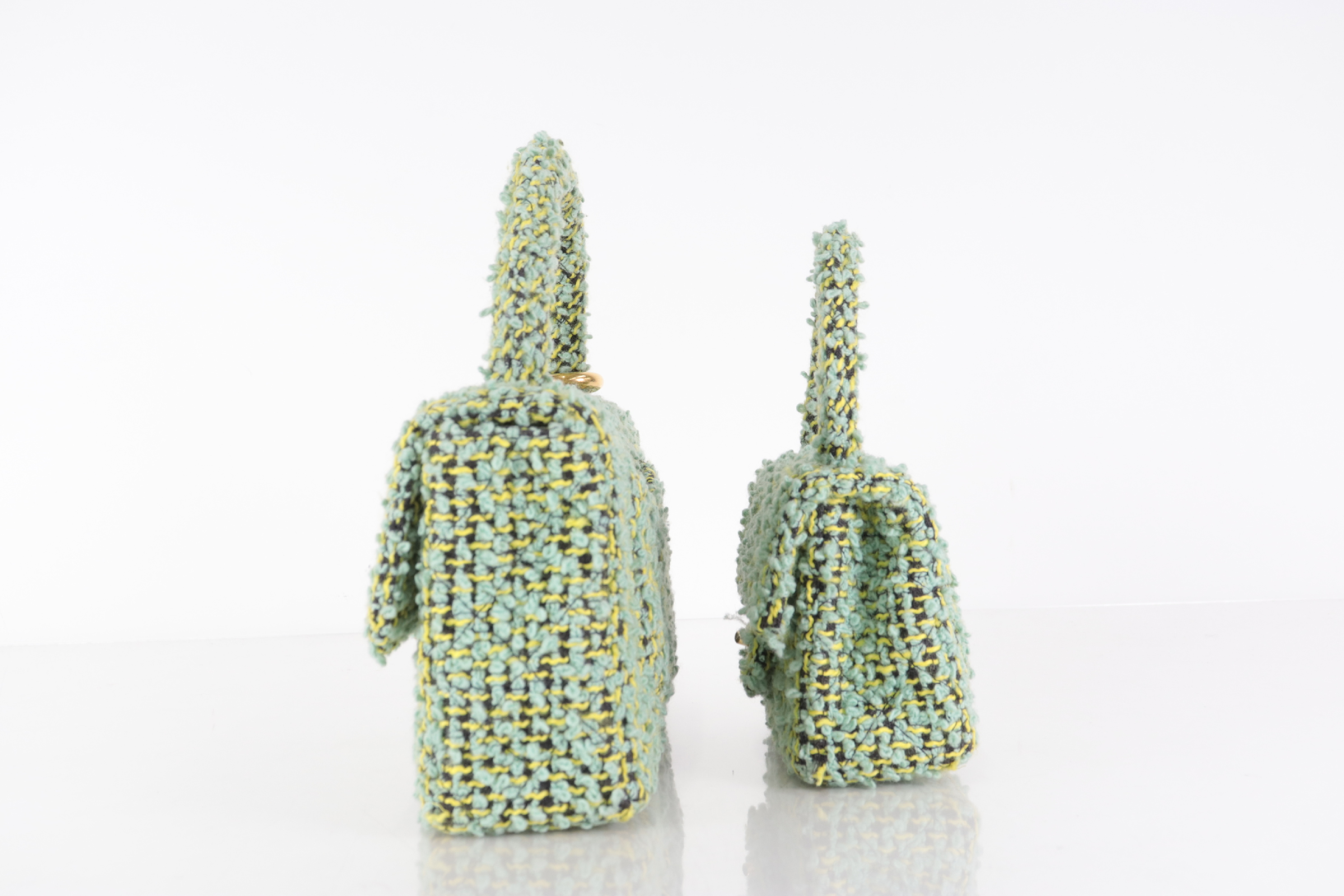 Tweed Parent-Child Bag, Green, Series 2, Handbag — view 5