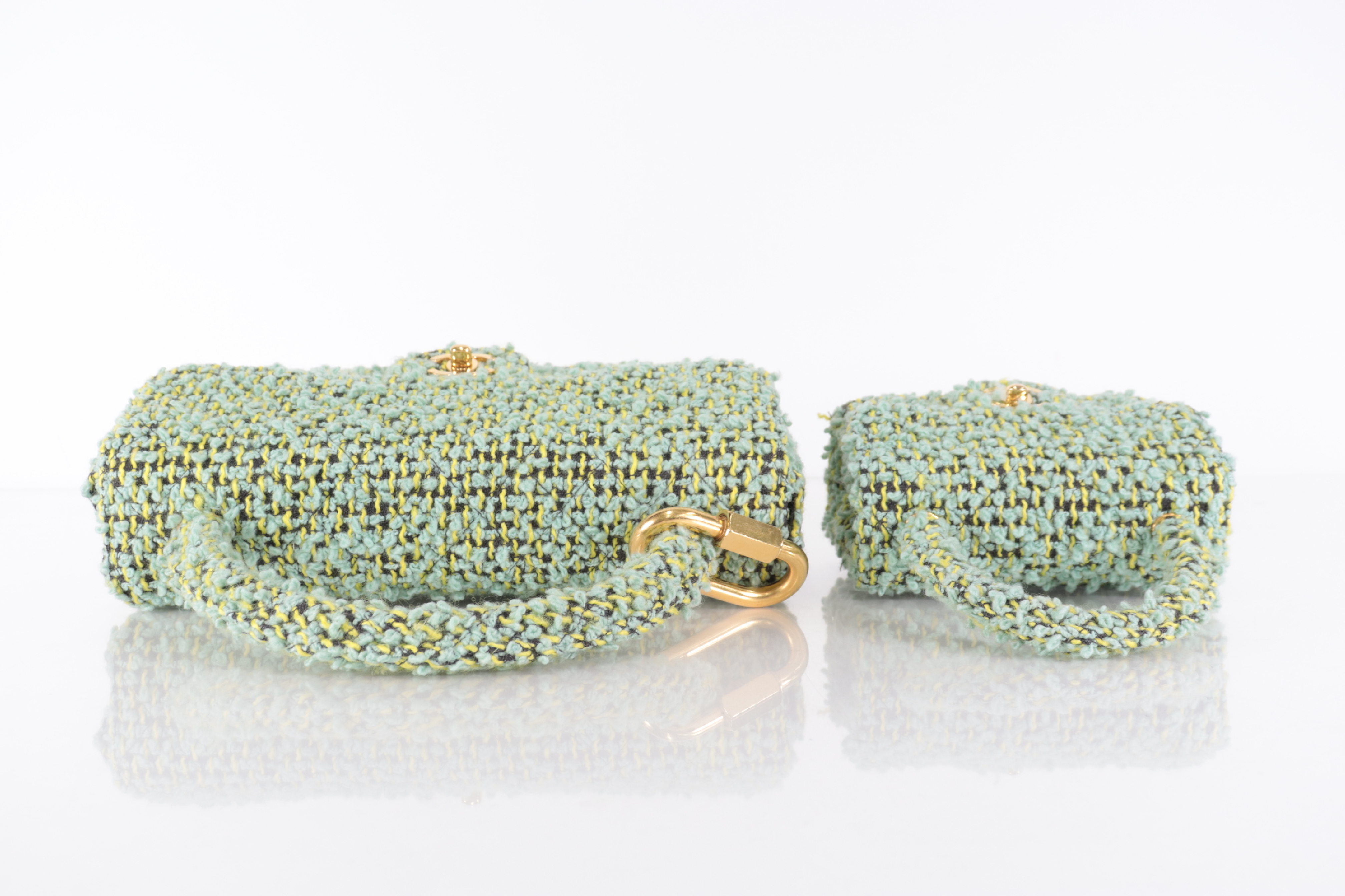 Tweed Parent-Child Bag, Green, Series 2, Handbag — view 6
