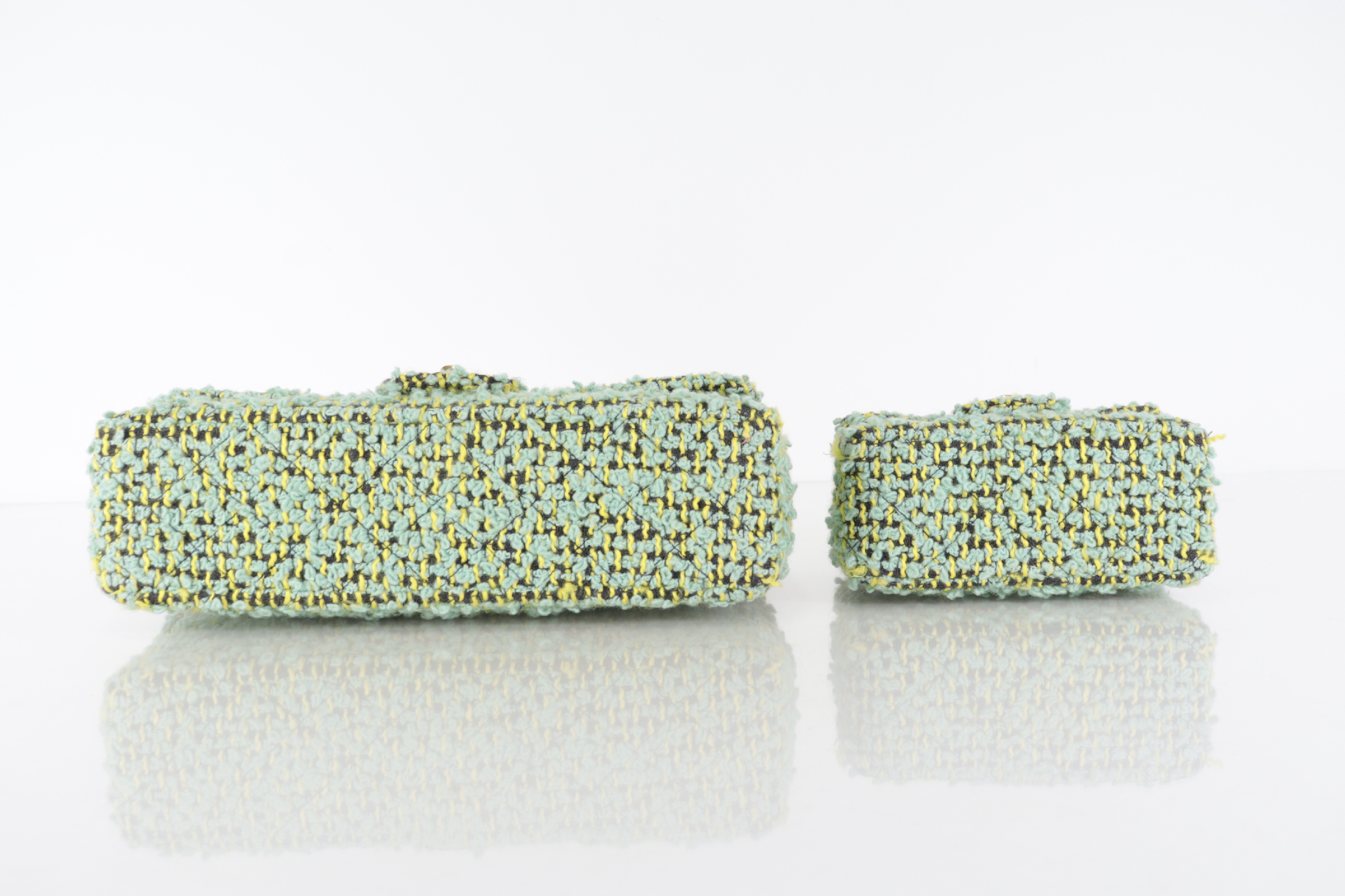 Tweed Parent-Child Bag, Green, Series 2, Handbag — view 7