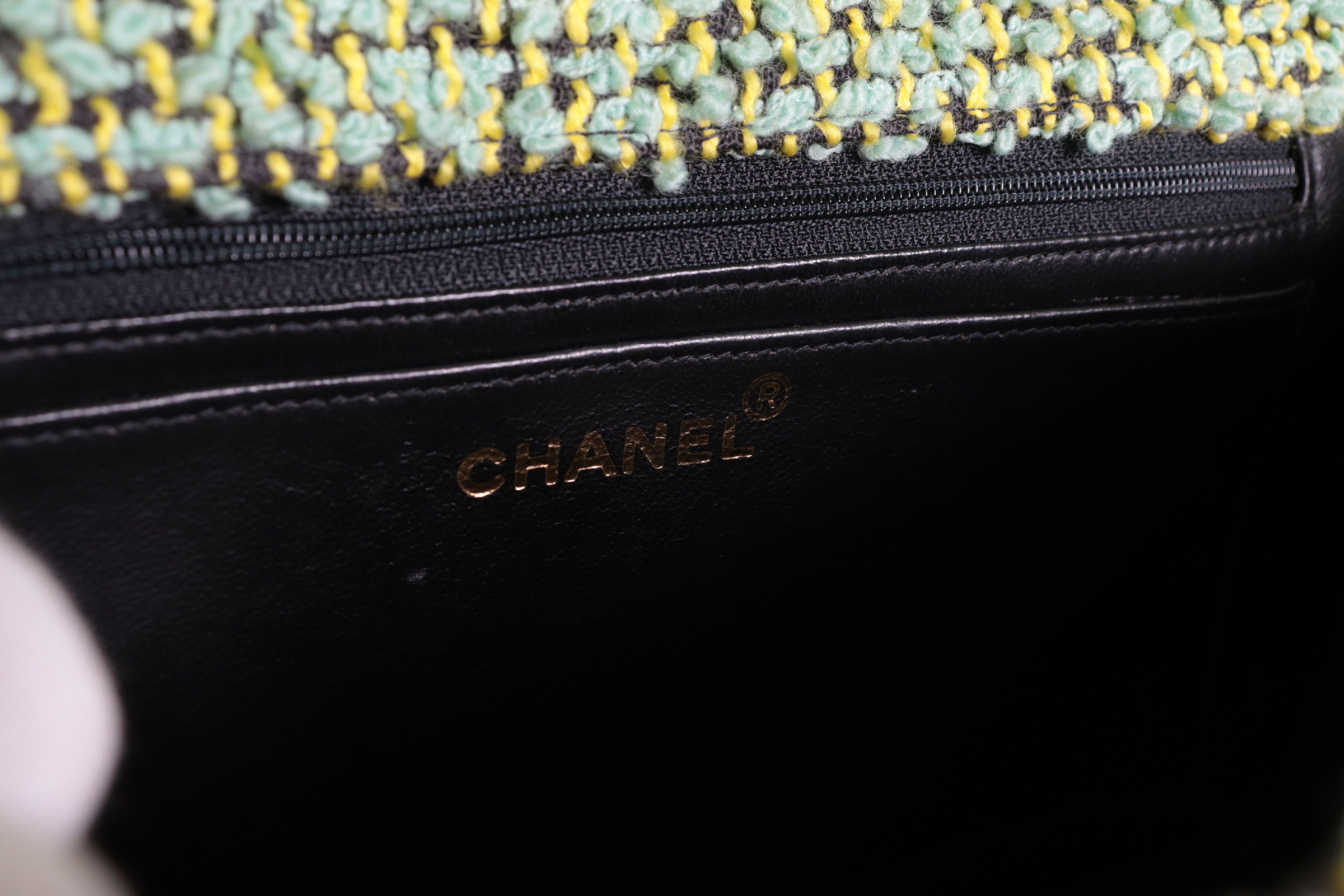 Tweed Parent-Child Bag, Green, Series 2, Handbag — view 9