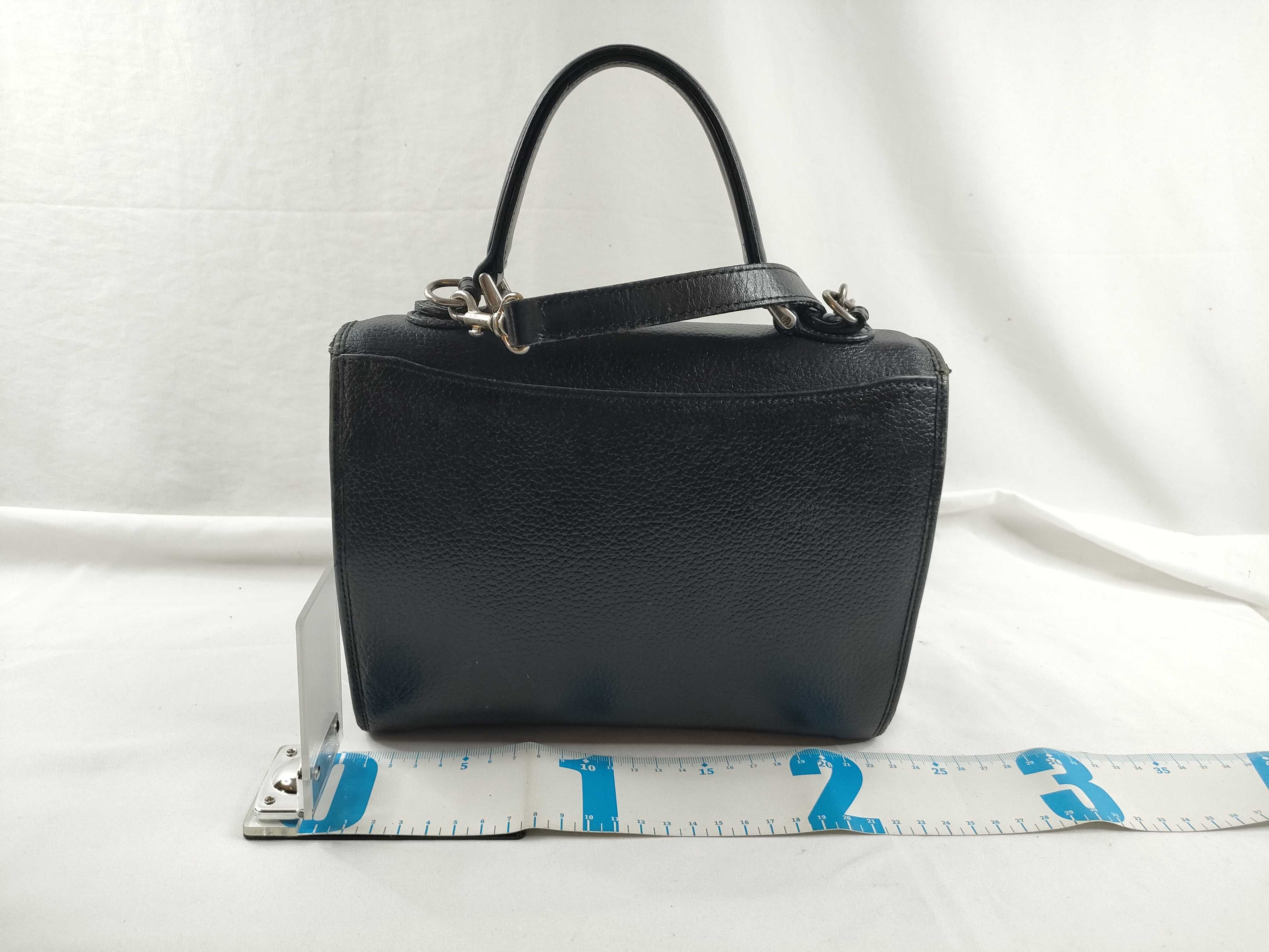 Burberrys Burberry Handbag Shoulder Bag 2-Way Black Leather Nova Check Handbag — view 2