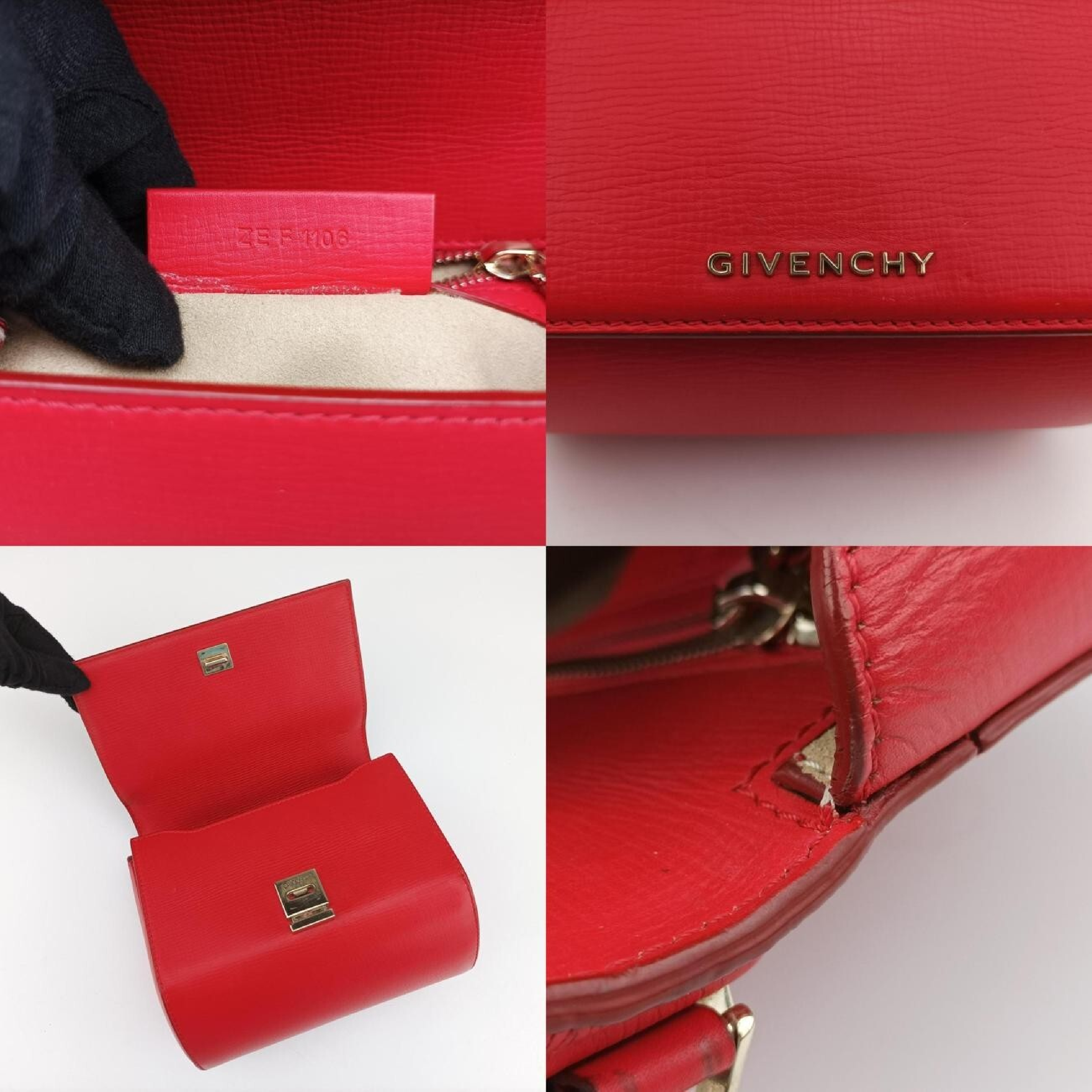 Pandora red leather ZE F 1106 shoulder bag — view 8