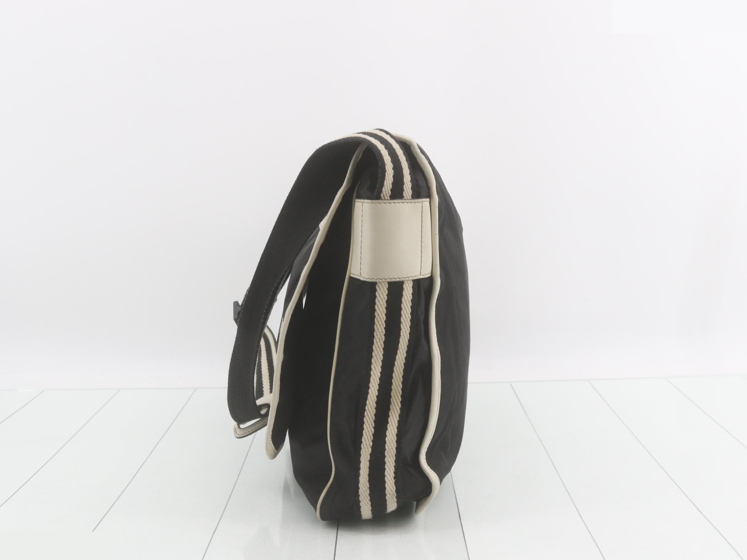 Nylon Crest Logo Shoulder Bag, Black — view 3