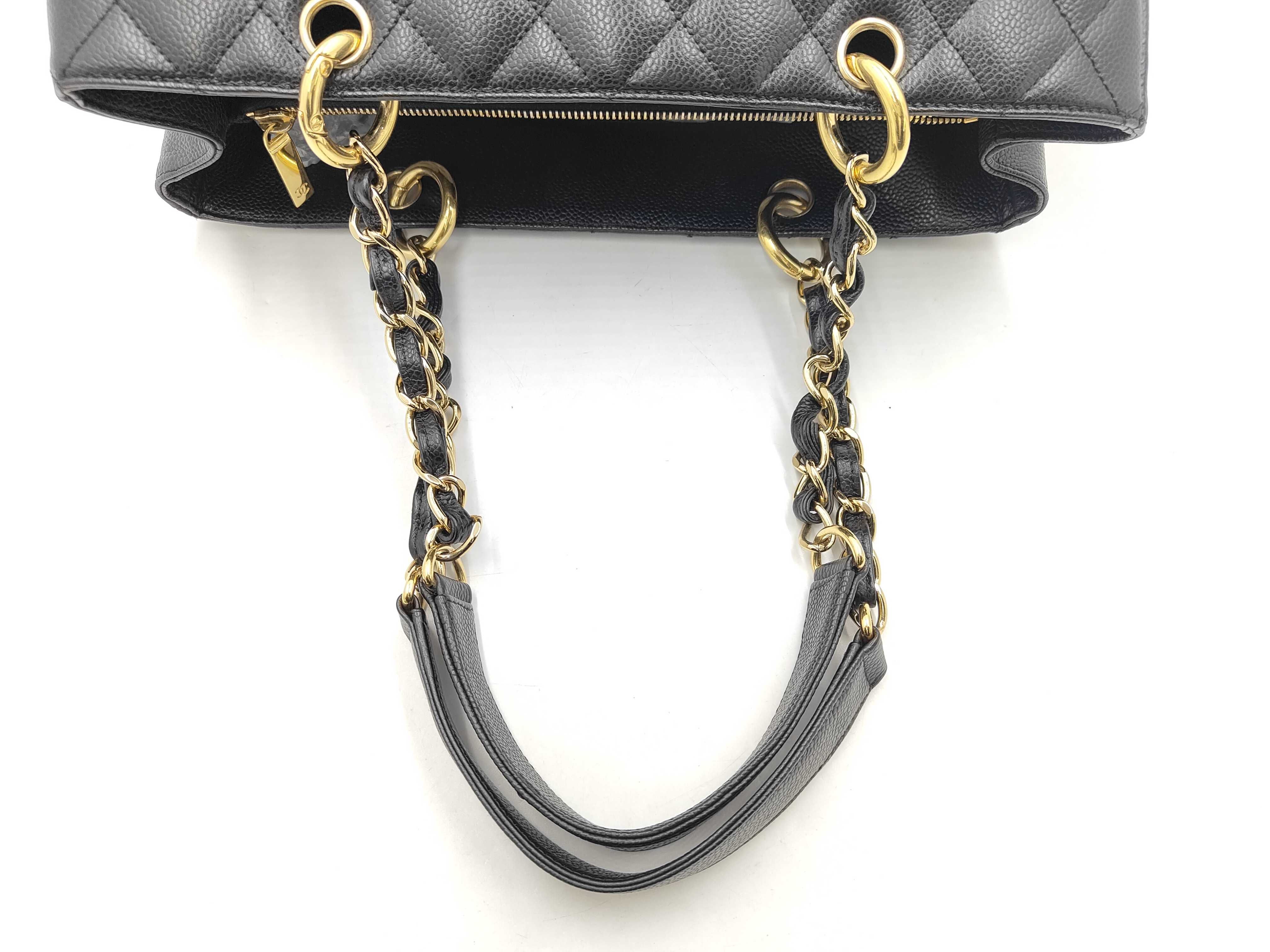 GST Caviar Skin Chain Tote Bag Shoulder Bag — view 3