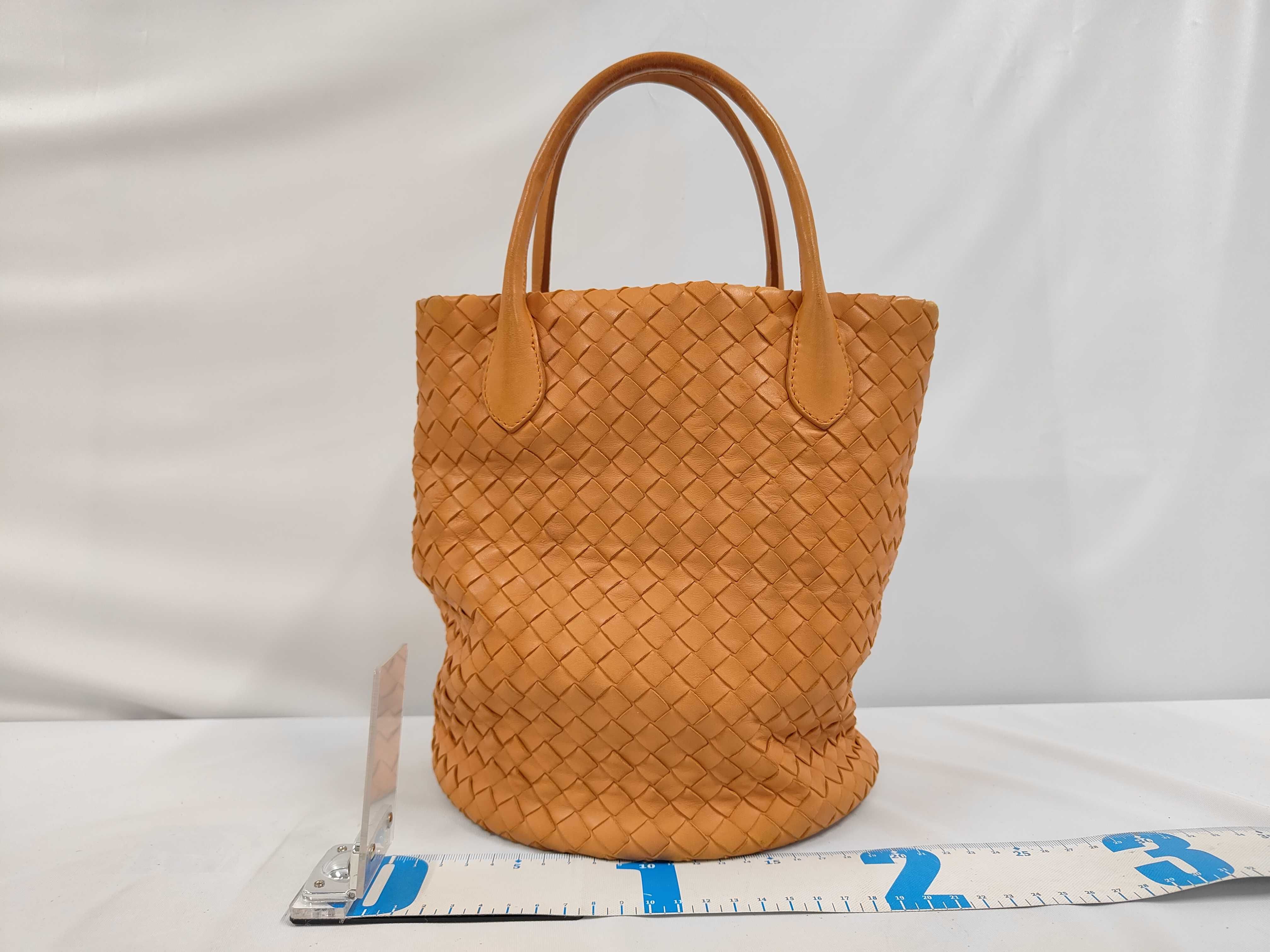 Leather Intrecciato Bucket Handbag — view 2