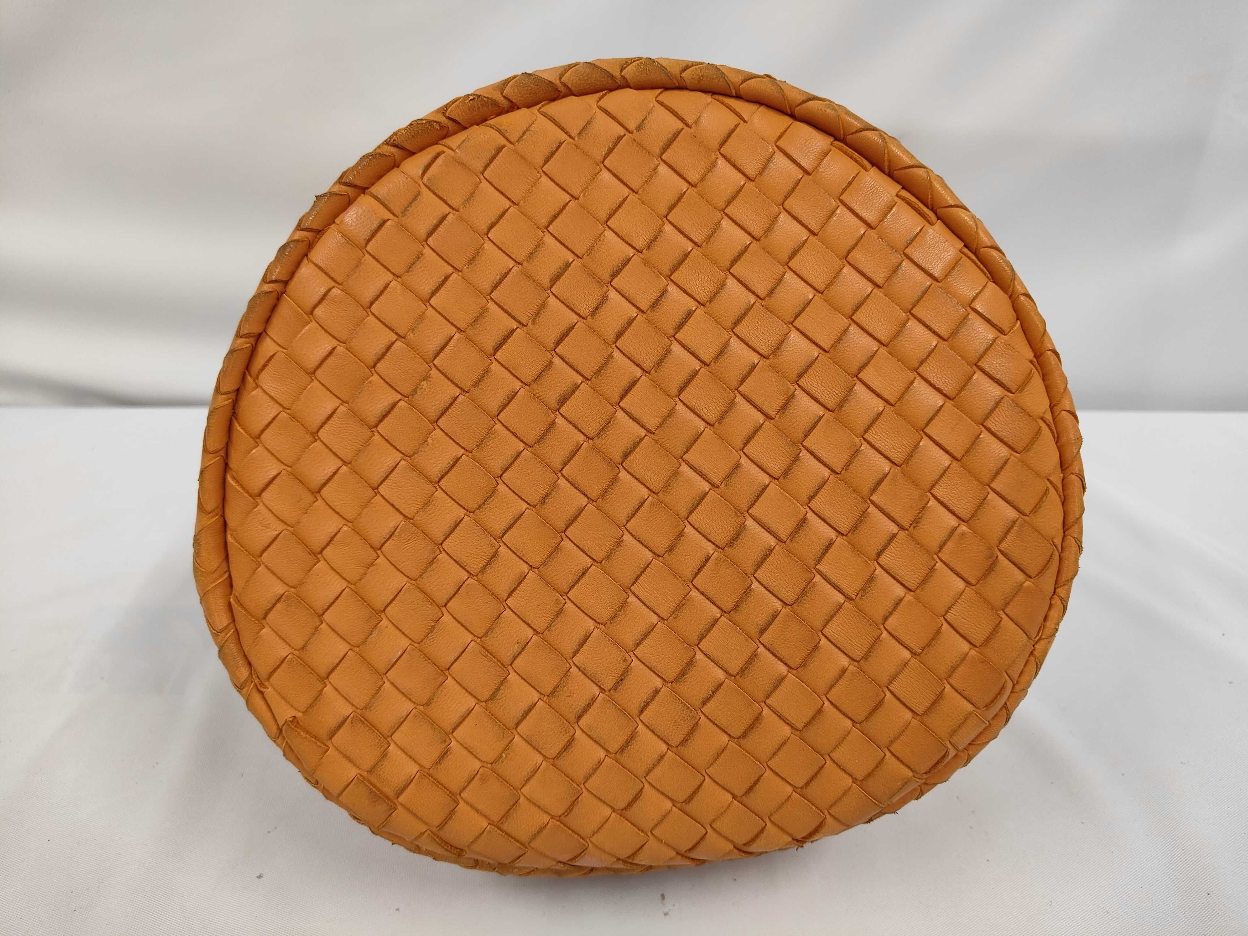 Leather Intrecciato Bucket Handbag — view 3