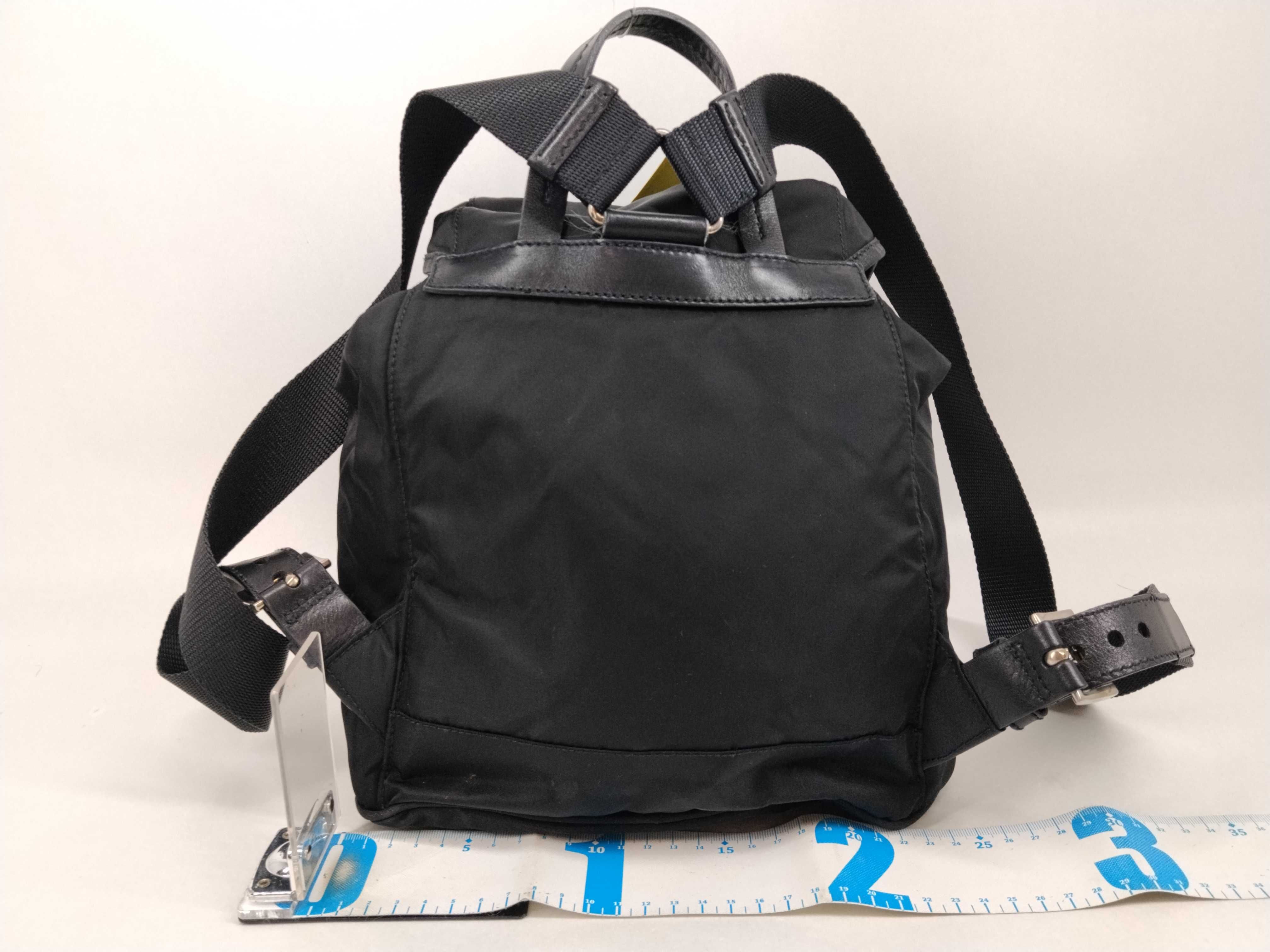 Nylon Triangle Logo Mini Backpack Rucksack — view 2