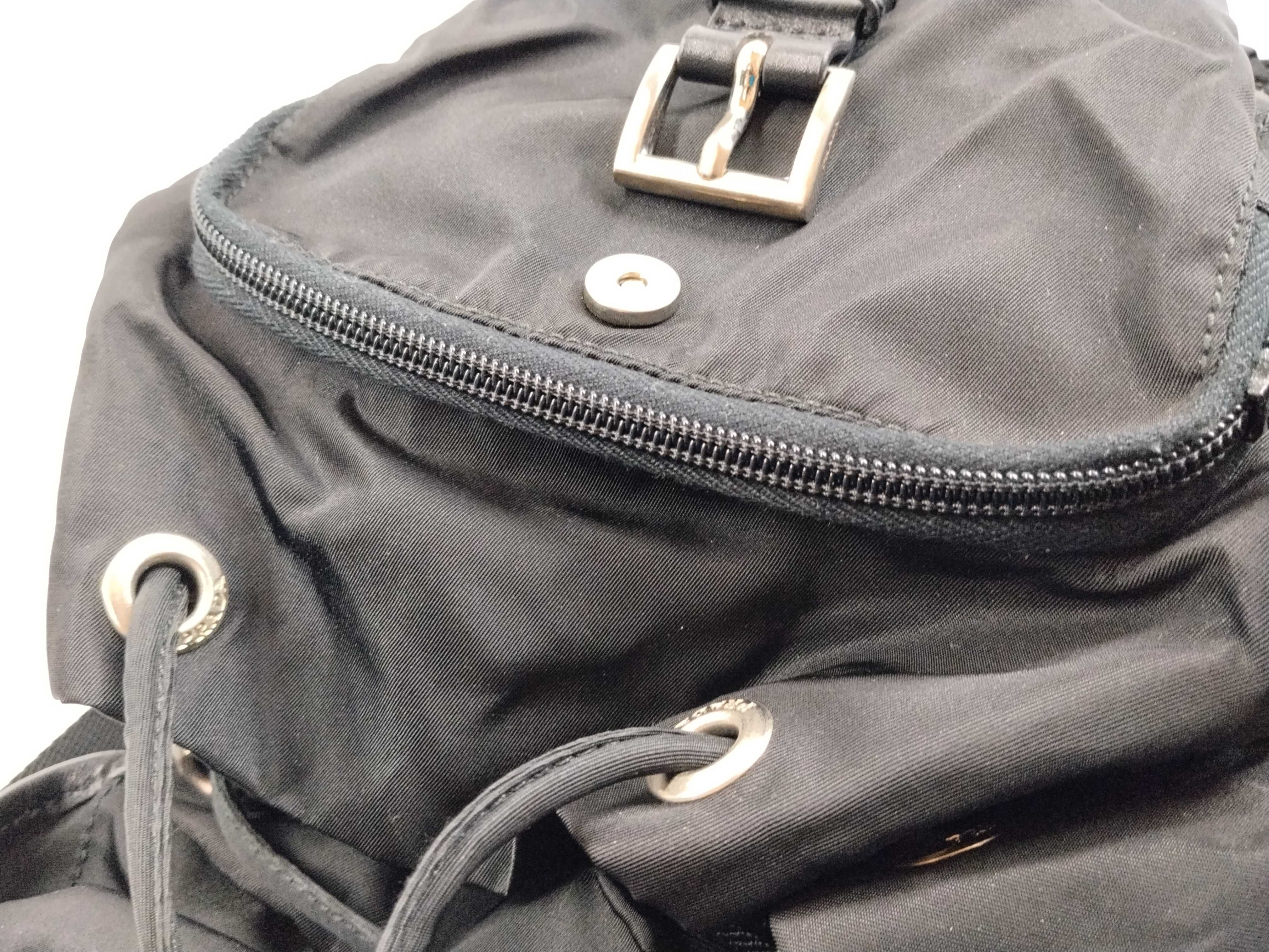 Nylon Triangle Logo Mini Backpack Rucksack — view 12