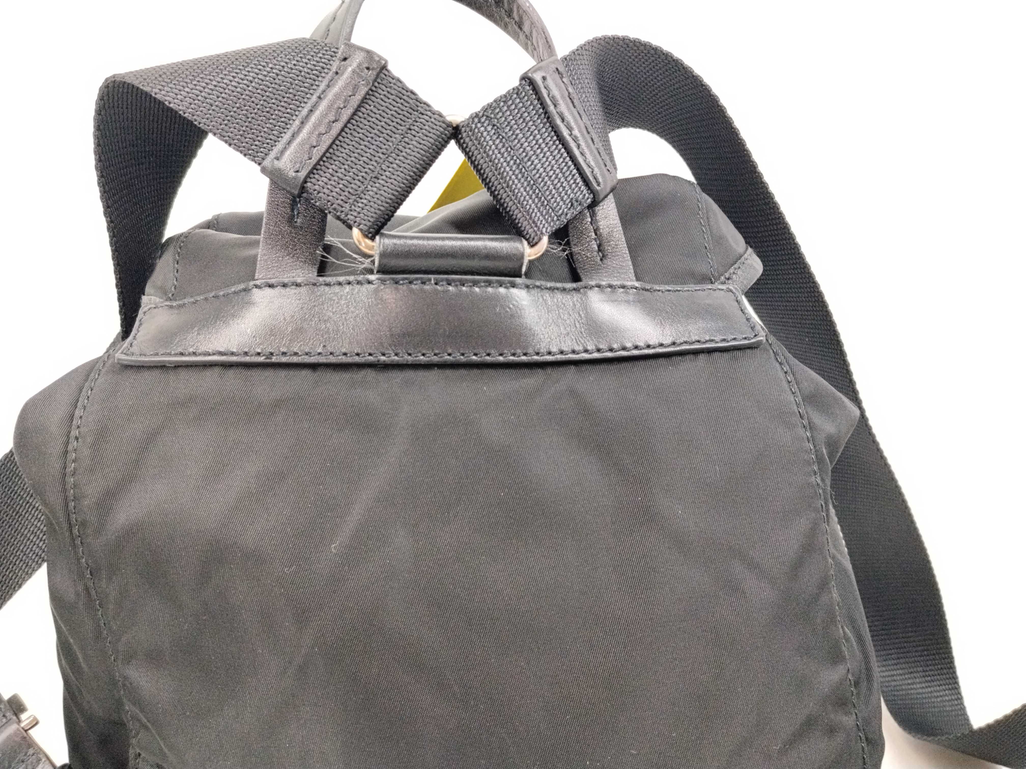 Nylon Triangle Logo Mini Backpack Rucksack — view 3