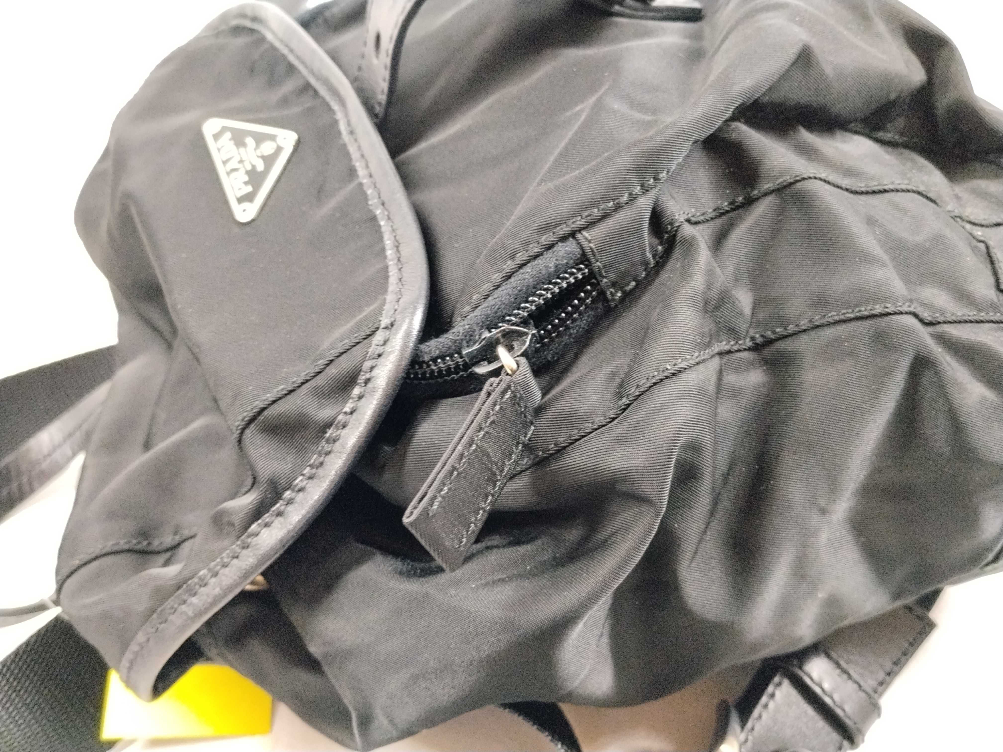 Nylon Triangle Logo Mini Backpack Rucksack — view 9