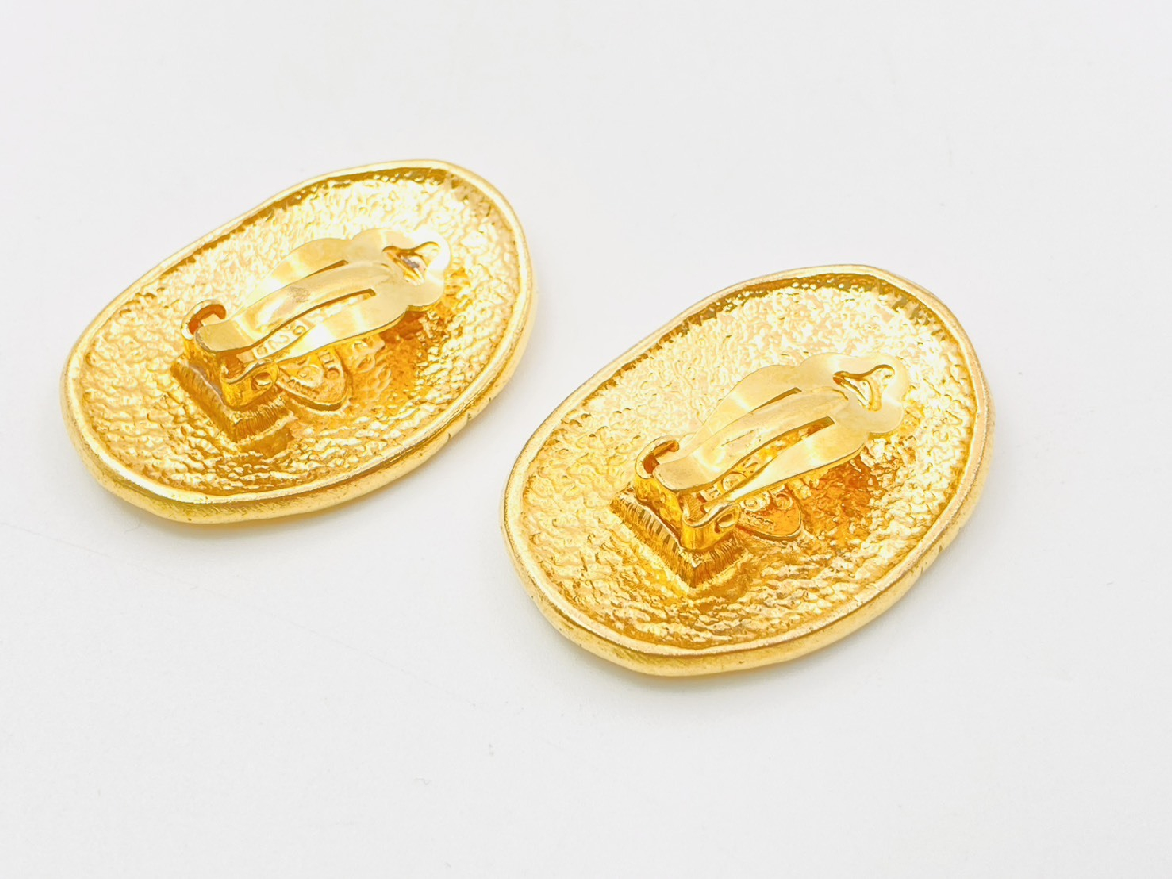 Coco Mark Crown Oval Earrings (Size 26) — view 2