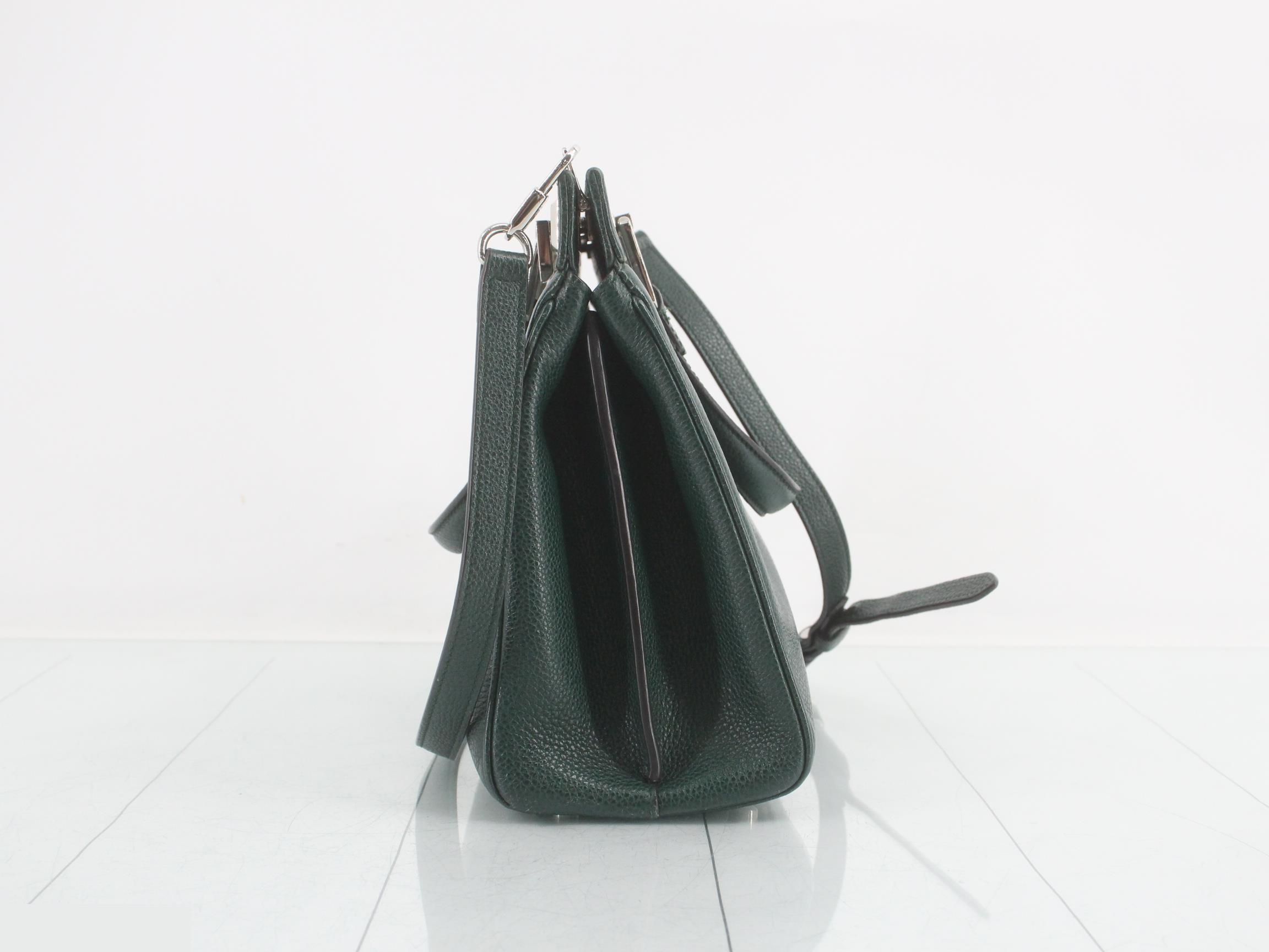 Zumi Leather 2-Way Shoulder/Handbag, Green — view 3