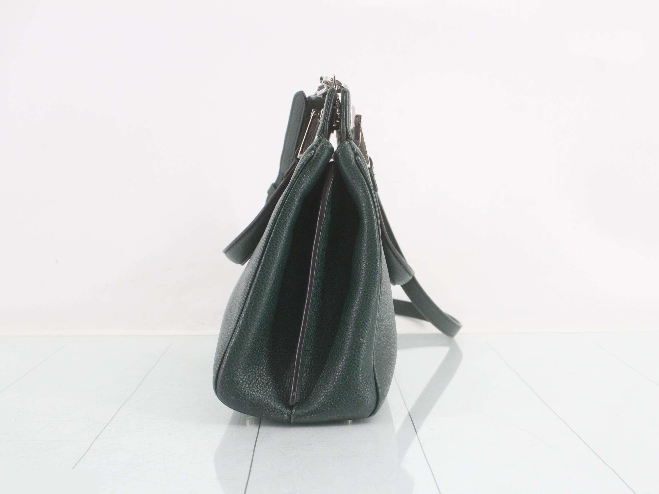 Zumi Leather 2-Way Shoulder/Handbag, Green — view 4