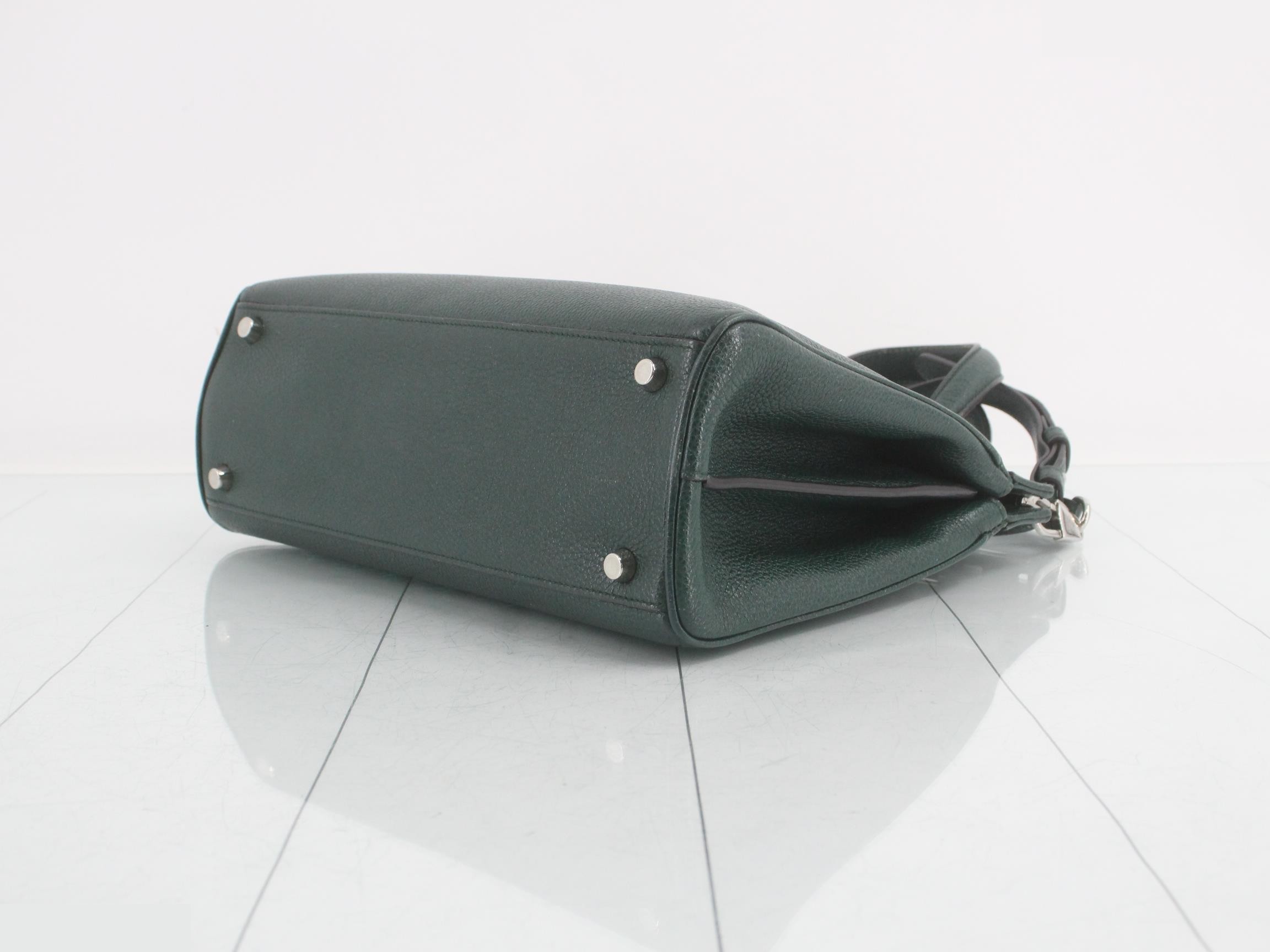 Zumi Leather 2-Way Shoulder/Handbag, Green — view 6