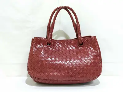 Intrecciato PH - Intecciato Leather Top Handbag Red