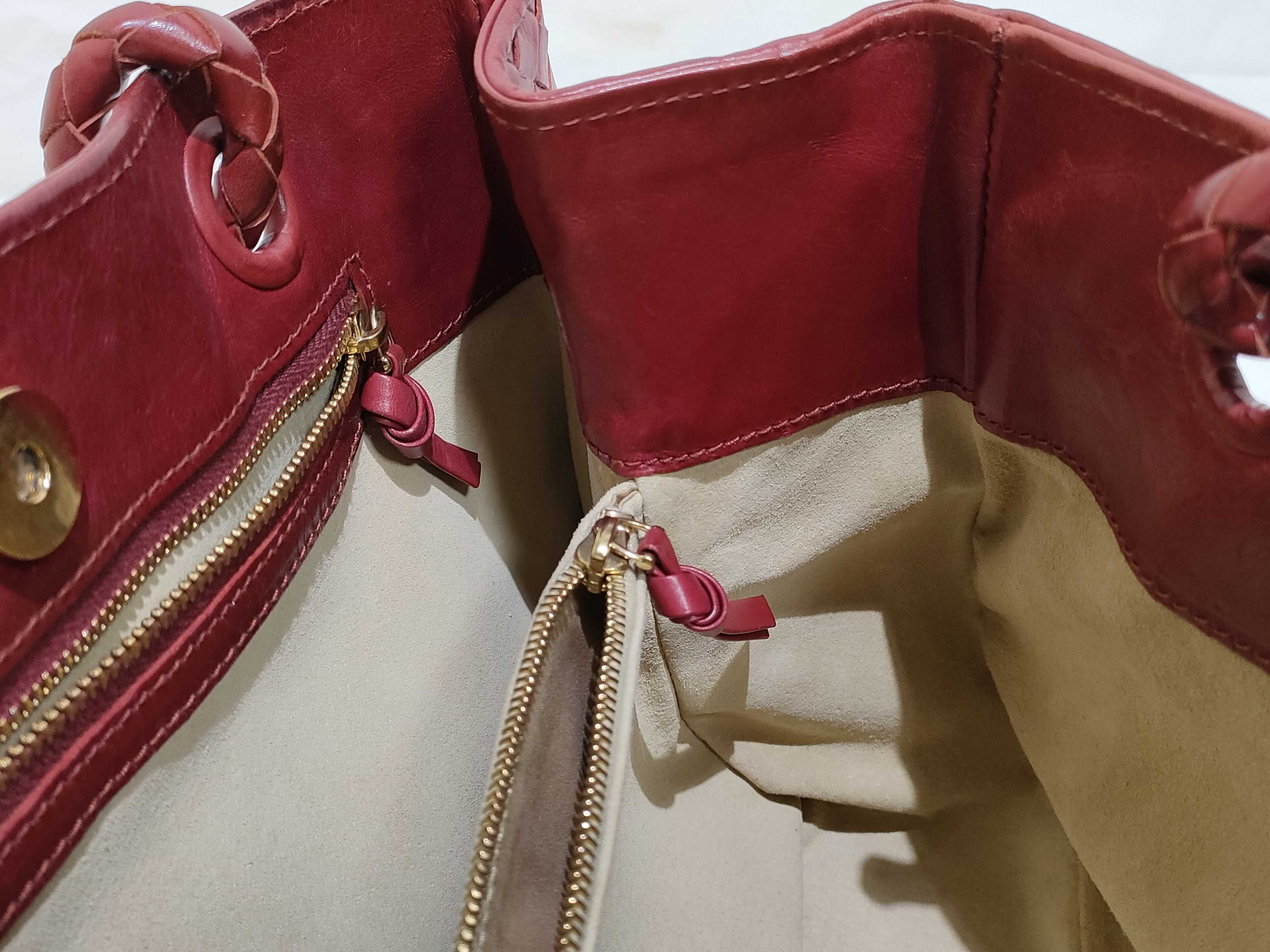 Intrecciato PH - Intecciato Leather Top Handbag Red — view 11