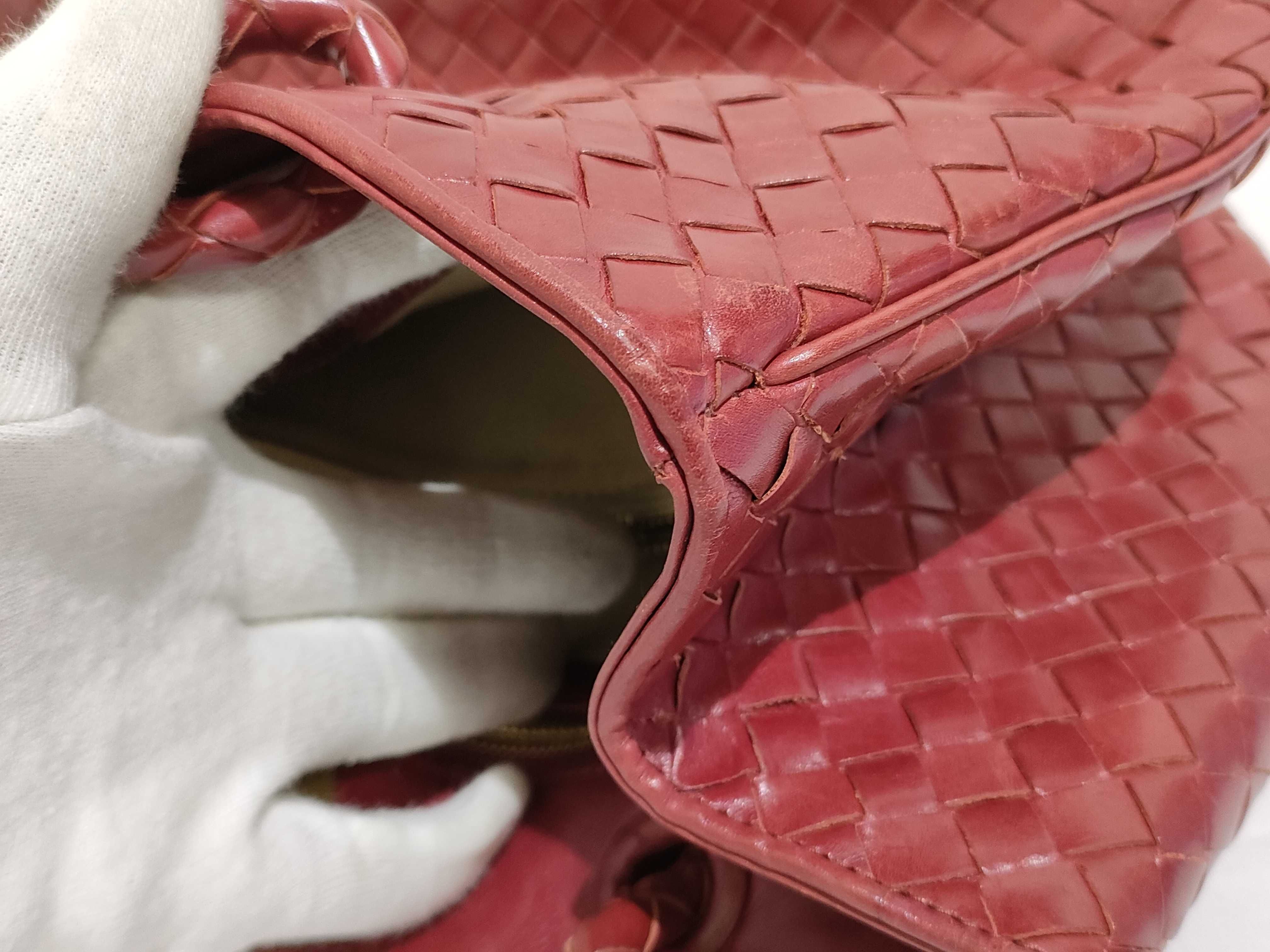 Intrecciato PH - Intecciato Leather Top Handbag Red — view 12