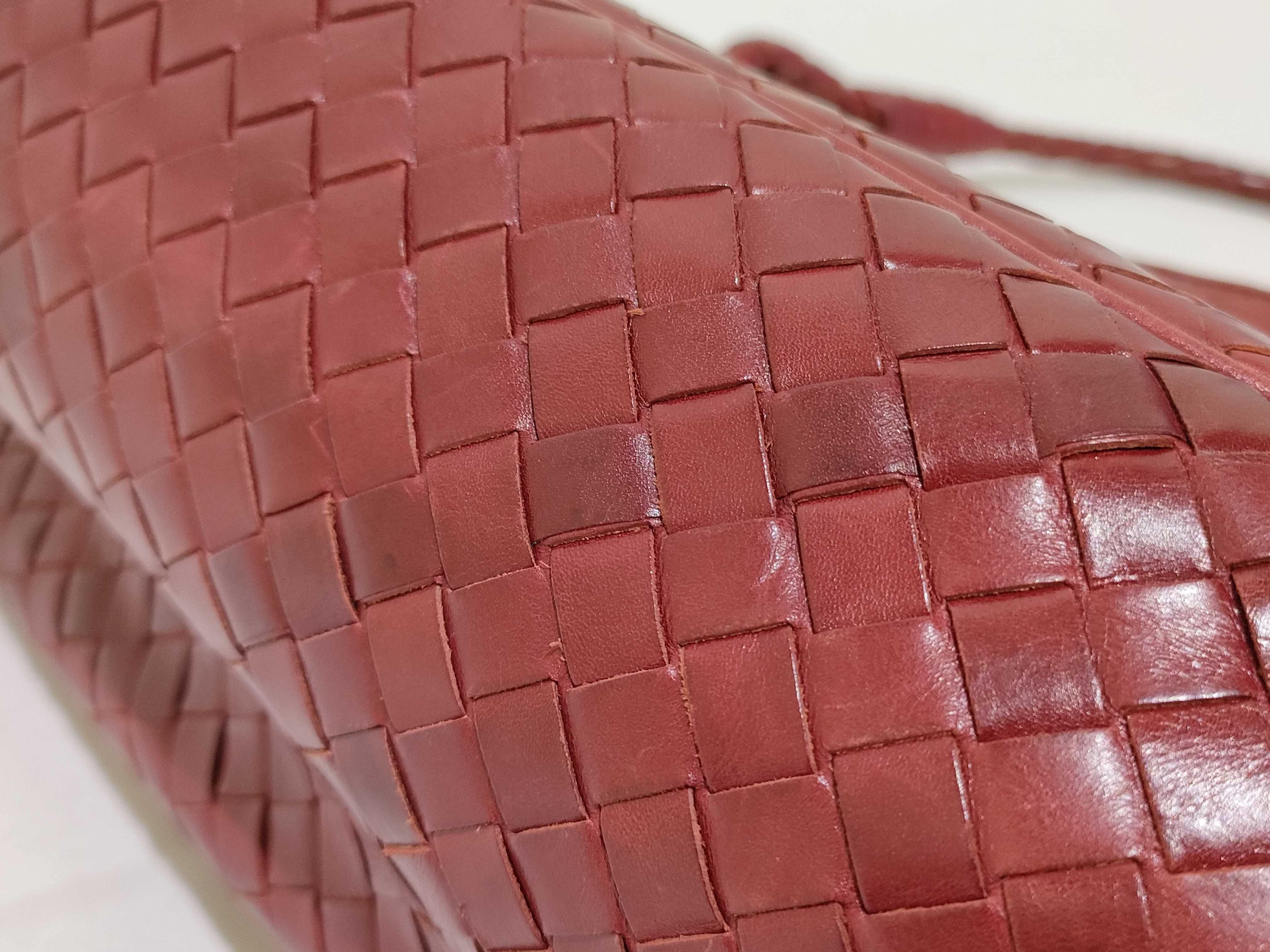 Intrecciato PH - Intecciato Leather Top Handbag Red — view 14