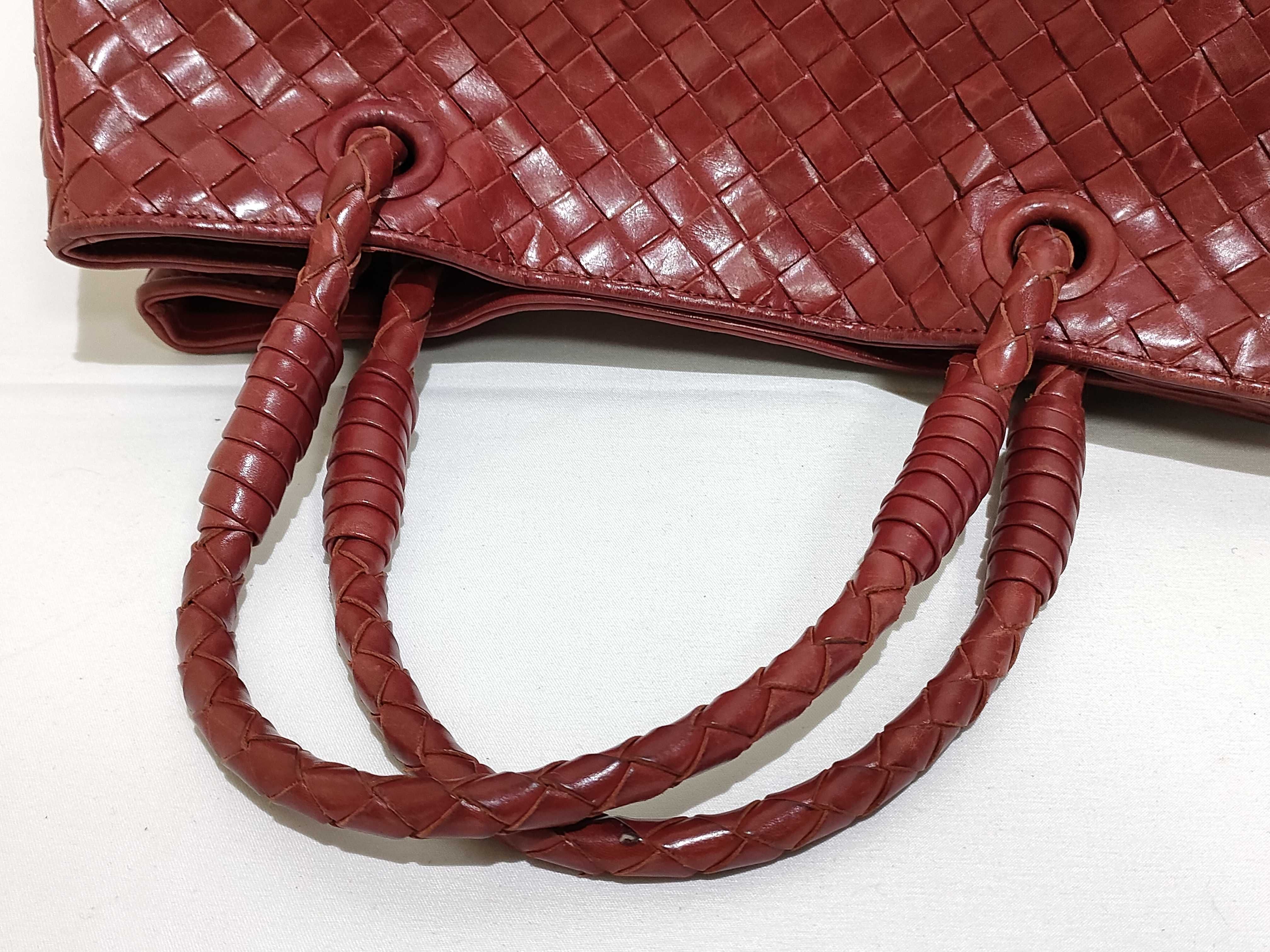 Intrecciato PH - Intecciato Leather Top Handbag Red — view 3