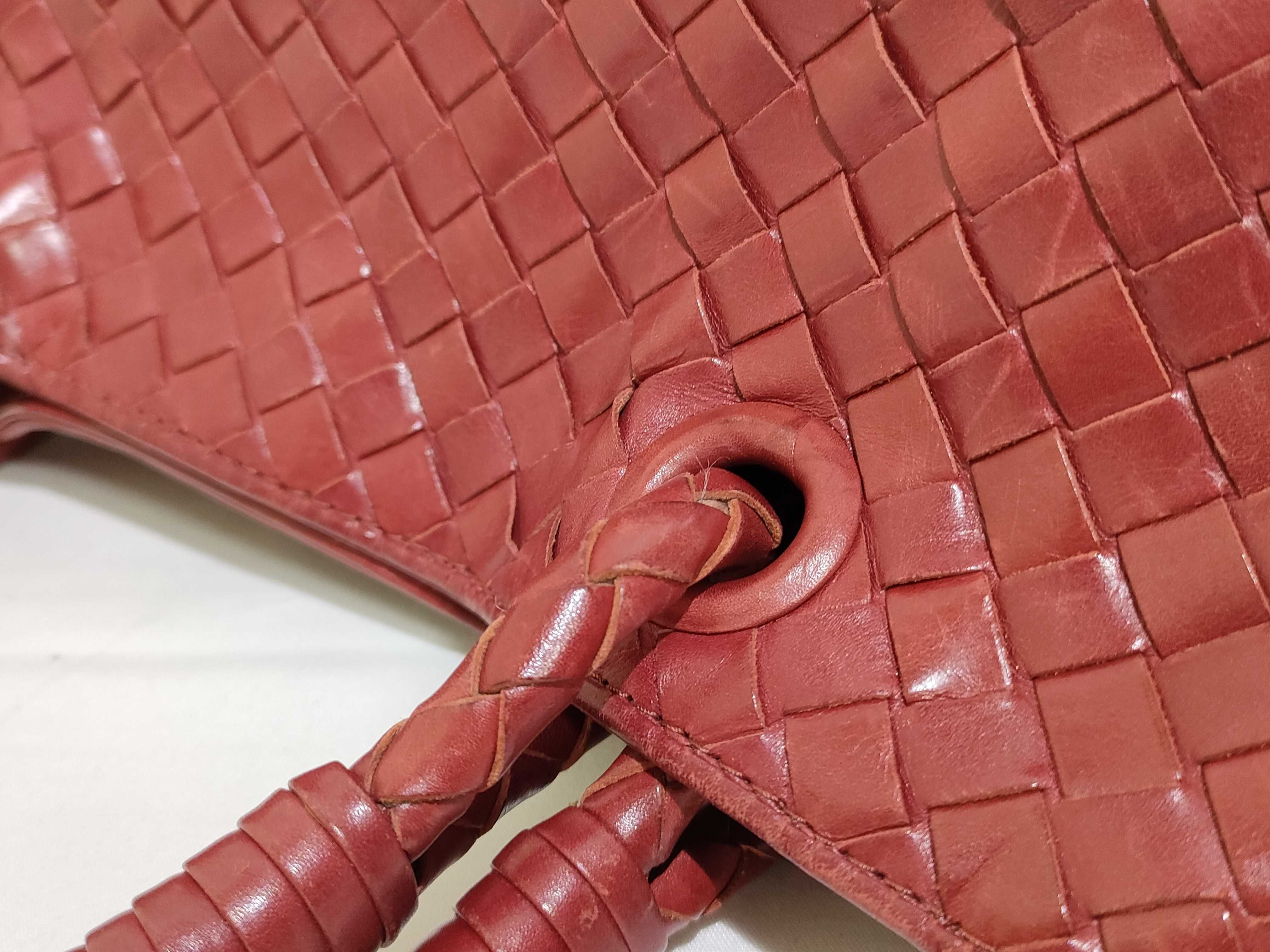 Intrecciato PH - Intecciato Leather Top Handbag Red — view 5