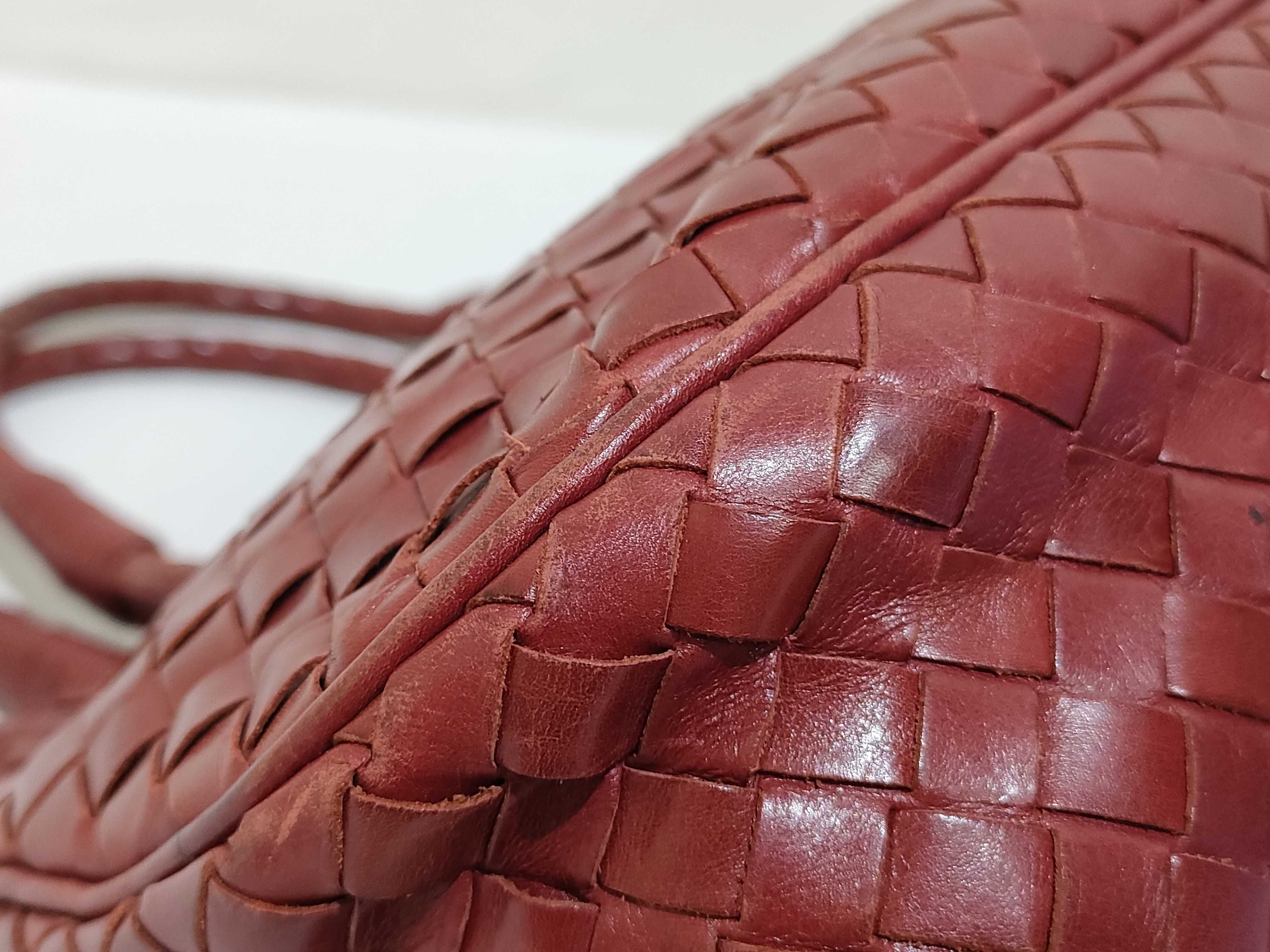 Intrecciato PH - Intecciato Leather Top Handbag Red — view 6