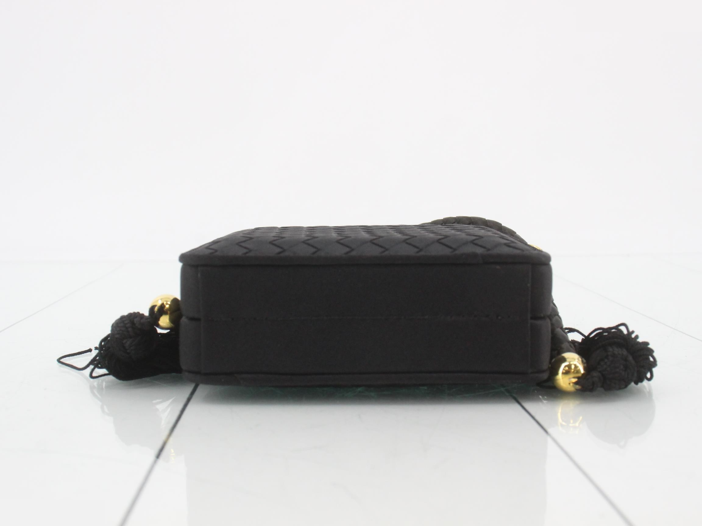 Satin Intrecciato Mini Handbag with Tassel — view 3